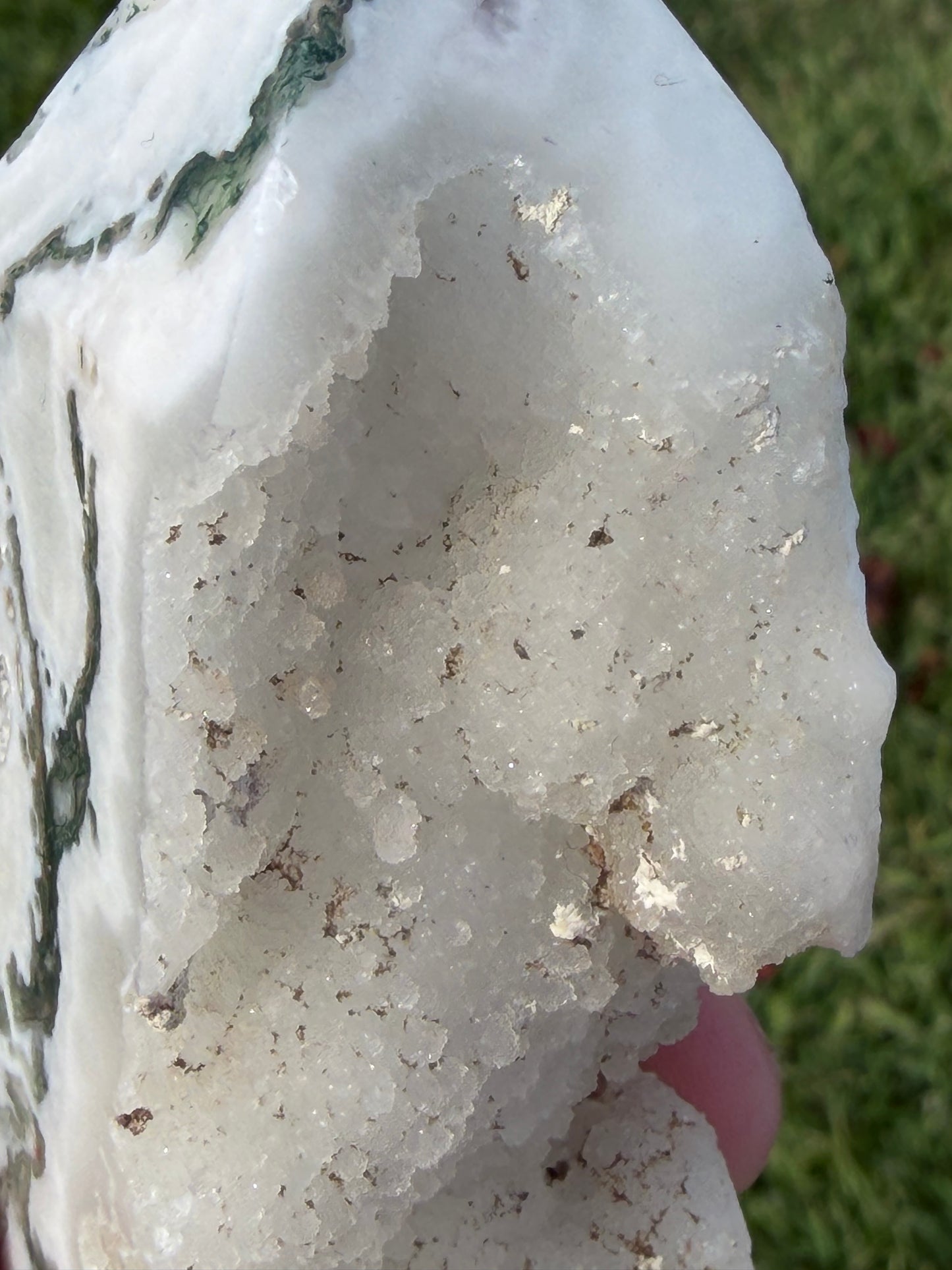 Moss Agate Druzy Tower – 12.5cm
