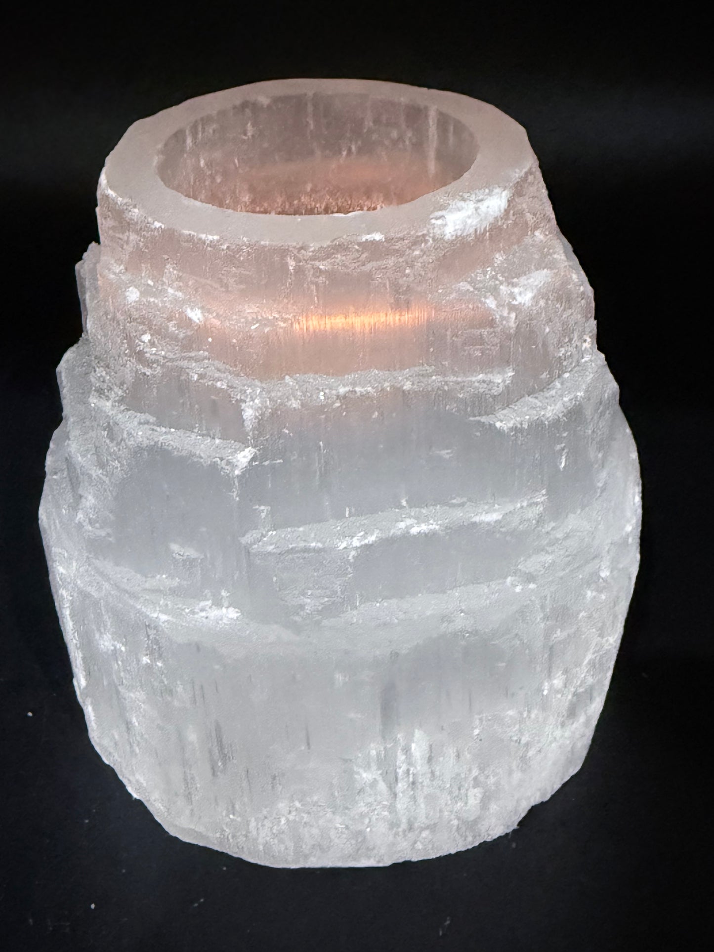 Selenite Mountain Top Candle Holder