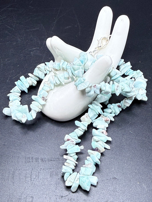 Larimar Chip Necklace & Bracelet