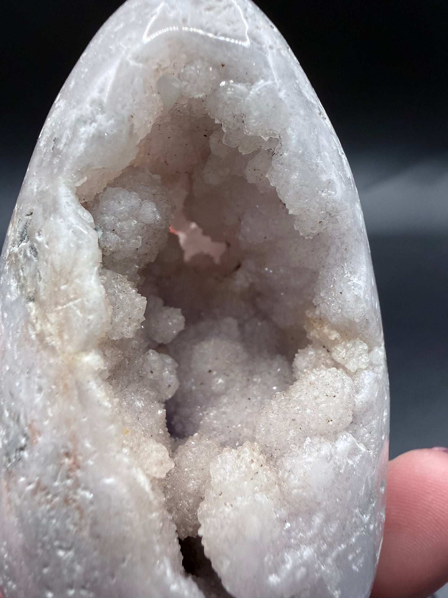 Pink Amethyst Druzy Egg on Metal Stand