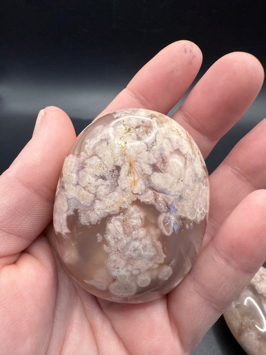 Flower Agate Palm Stone 🌸 Larger Size