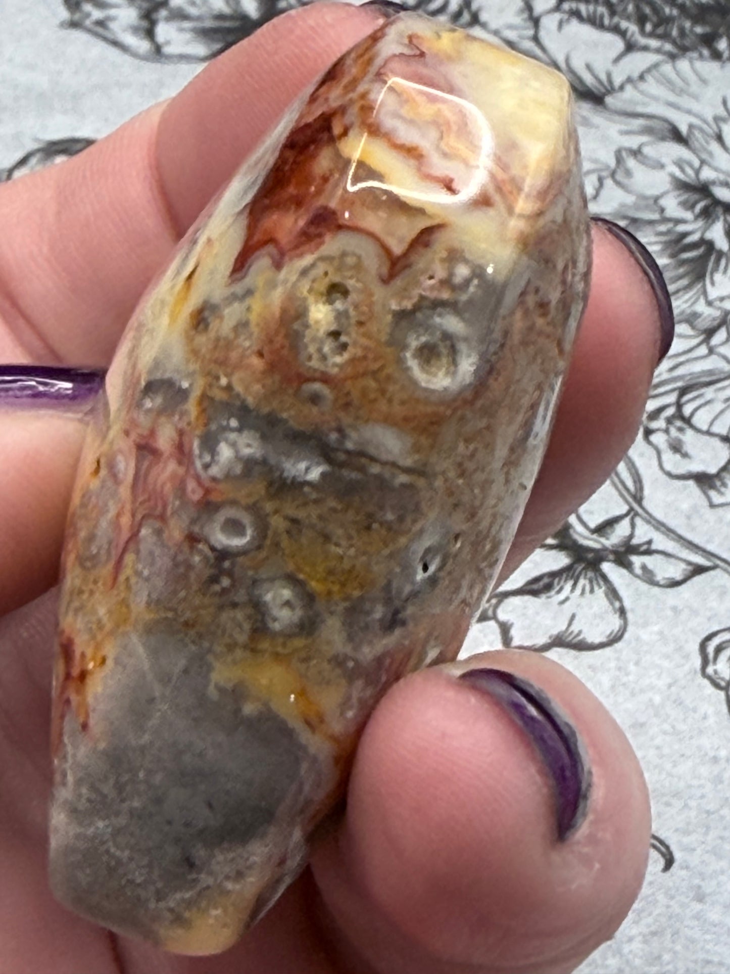 Crazy Lace Agate Heart – 75g | 5.5 x 4.7cm (Self-Standing)