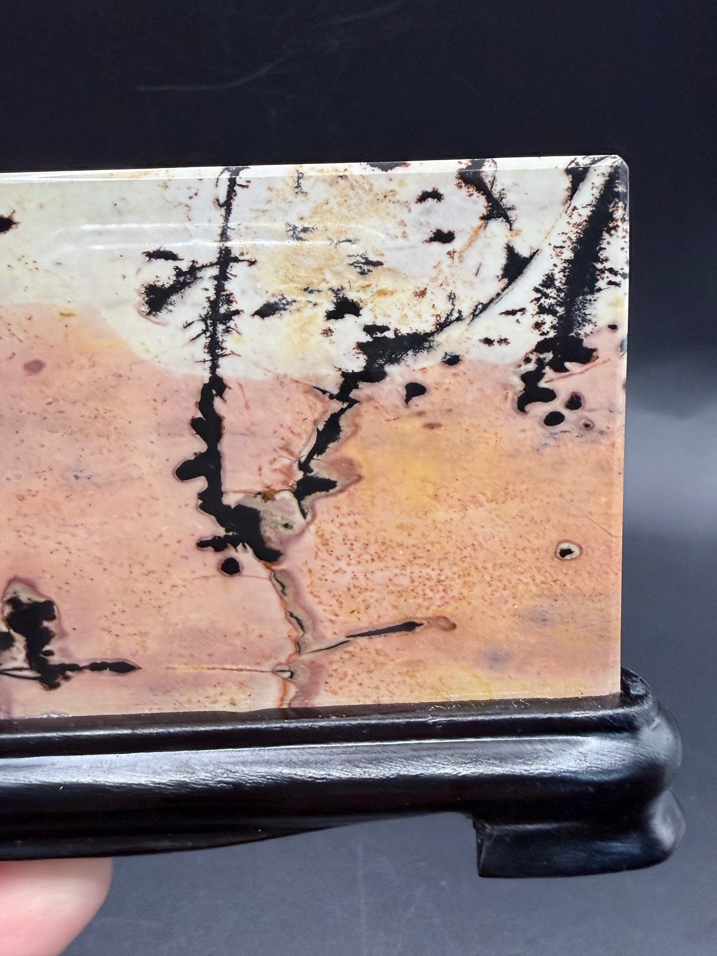 Dendritic Picture Jasper Slab on Stand