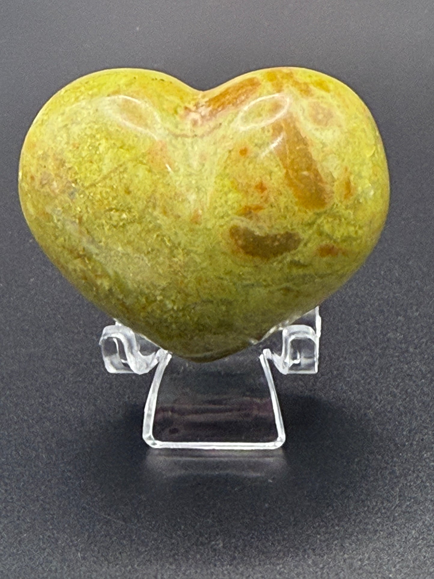 Green opal Puffy Heart