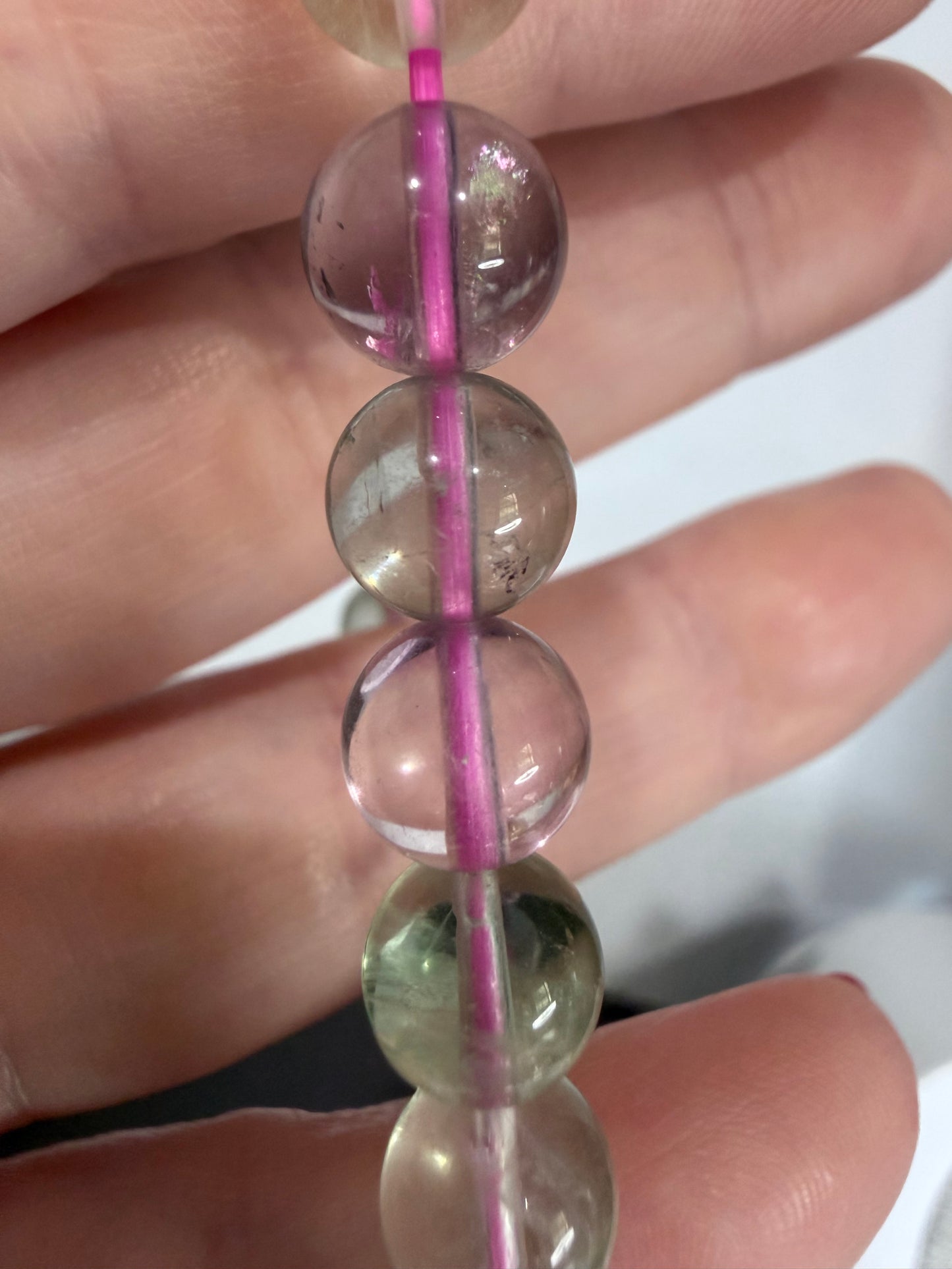 8mm High Quality Rainbow Fluorite Bracelet | Yellow, Blue, Purple, Green & Clear Fluorite