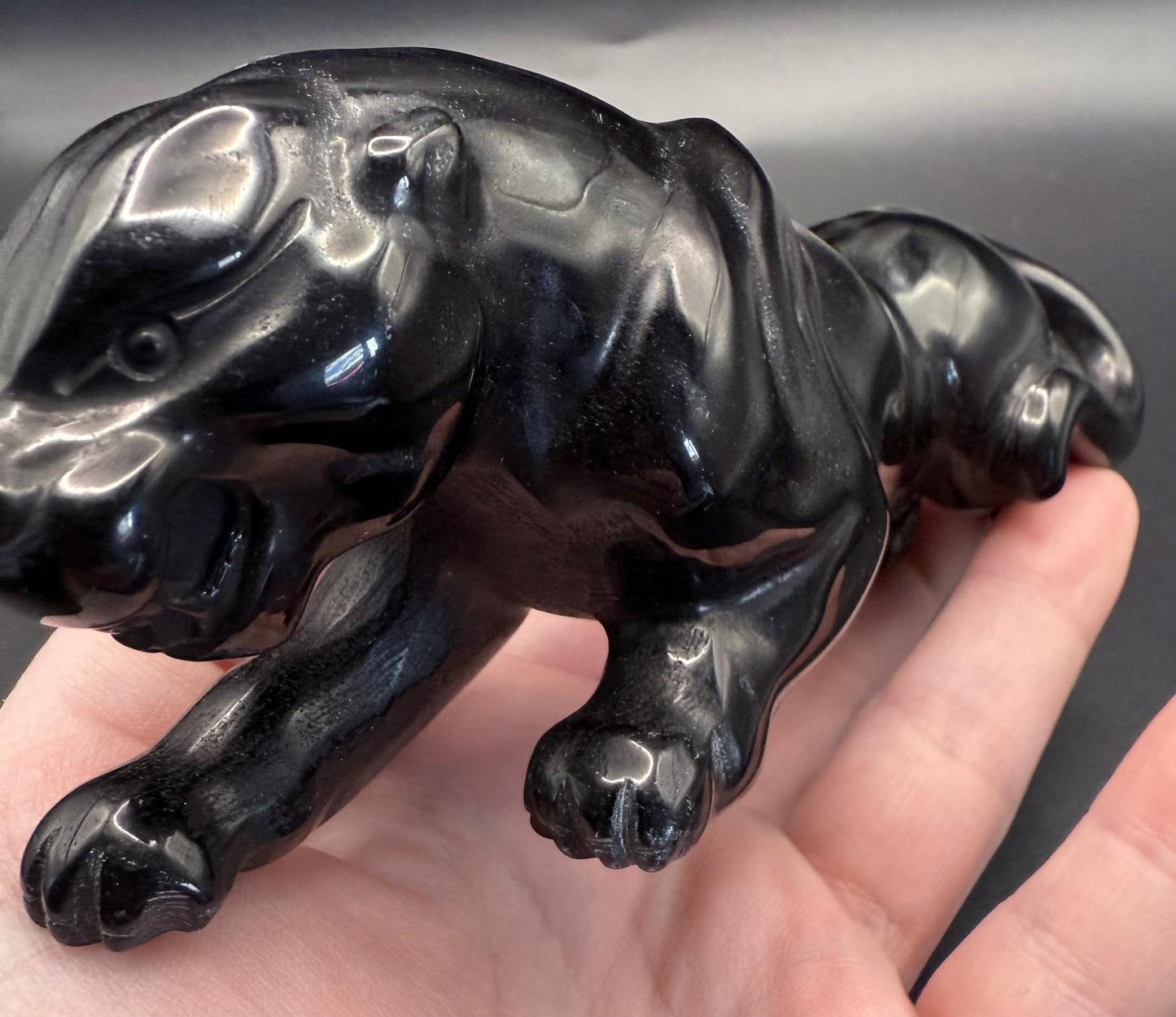 Black Obsidian Panther Carving