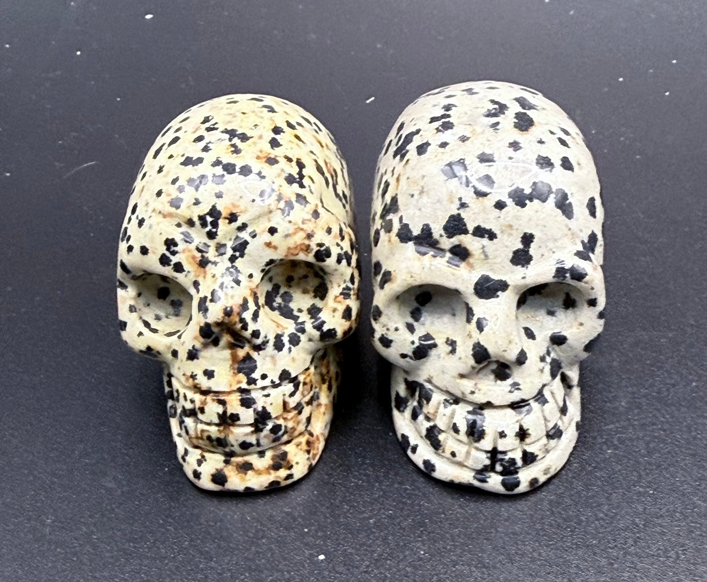 Dalmatian Jasper Skull Carving β 5cm