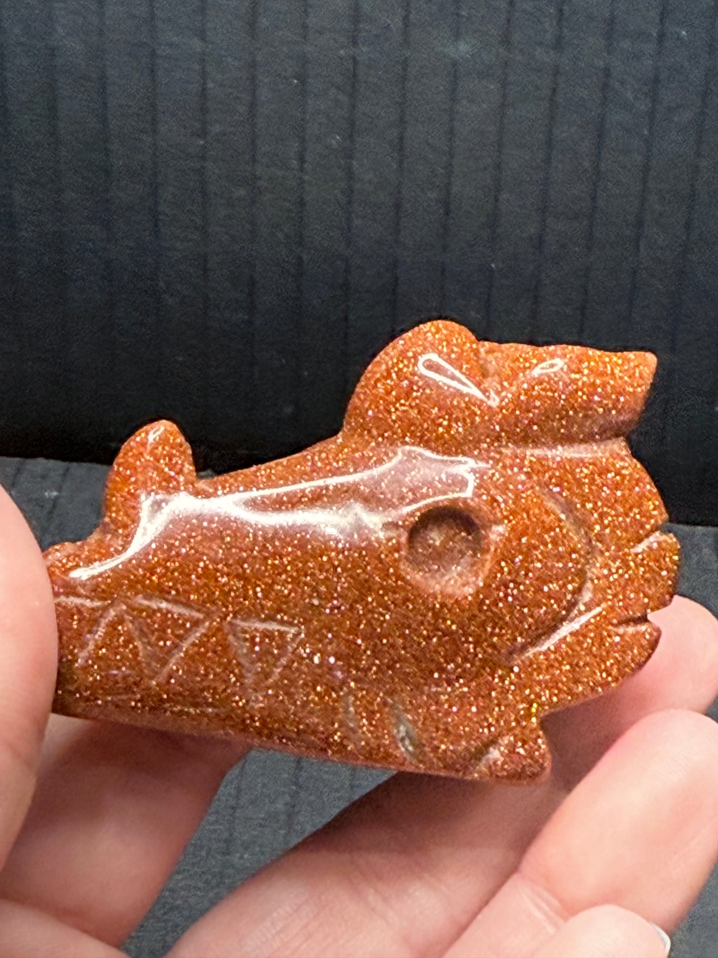 Goldstone Unicorn Head
