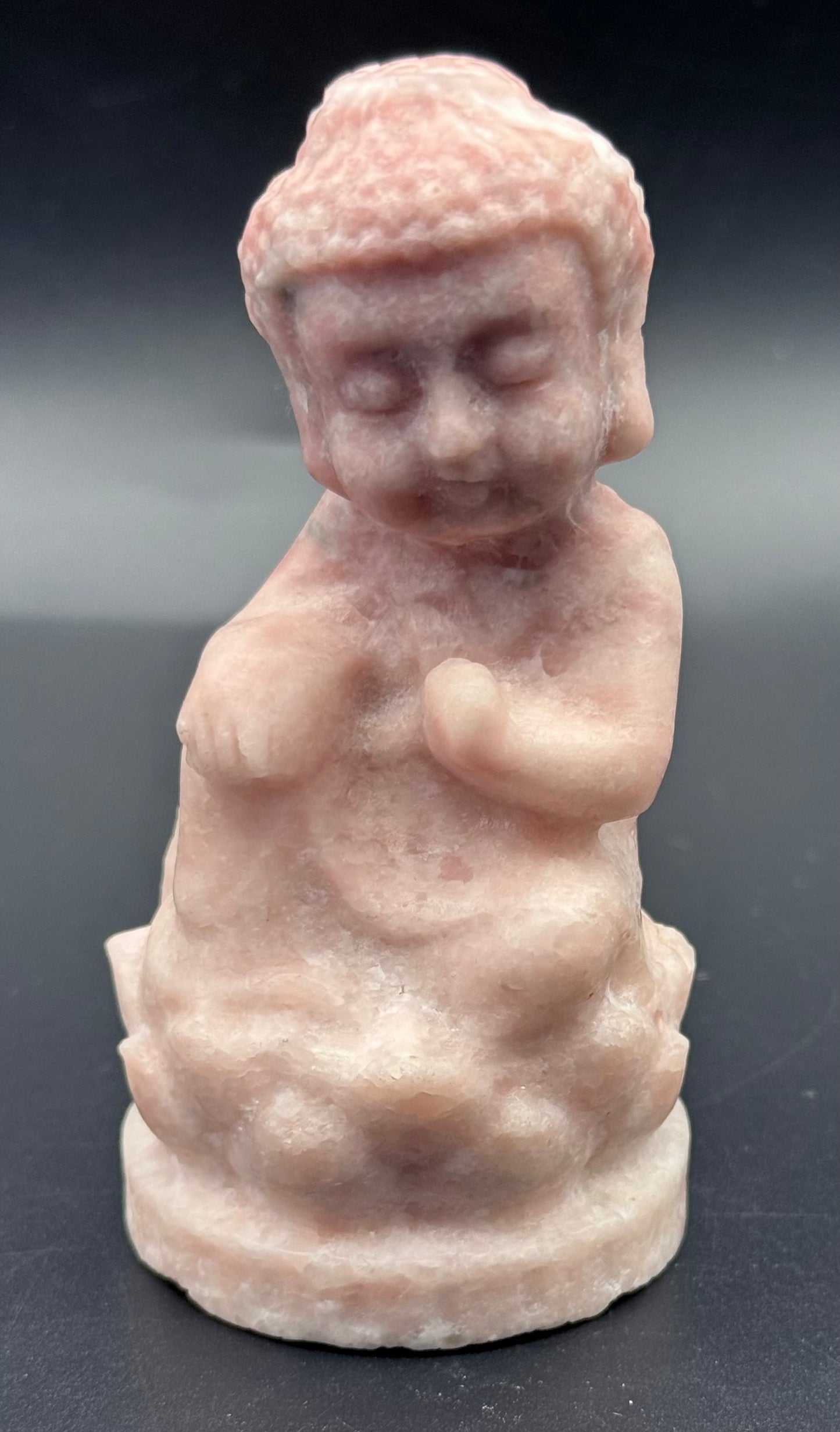 Pink Opal Baby Buddha Carving