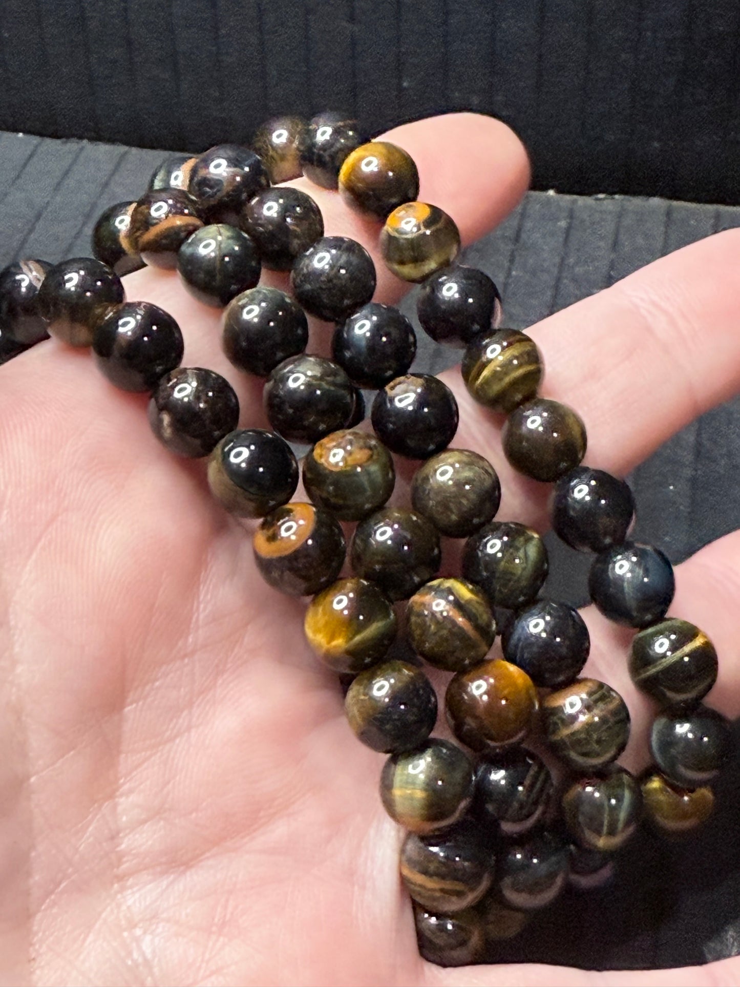 Blue Tiger’s Eye Bracelet (8mm) – Hawk’s Eye