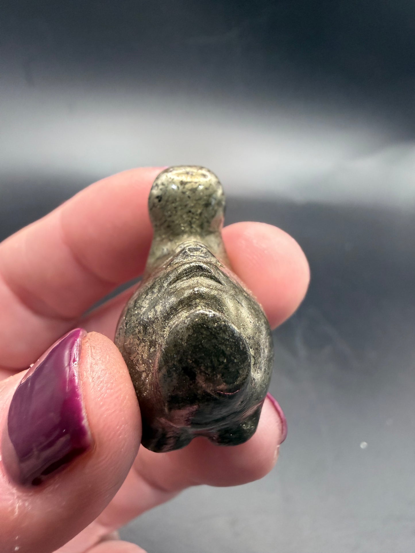 Pyrite Stegosaurus Carving