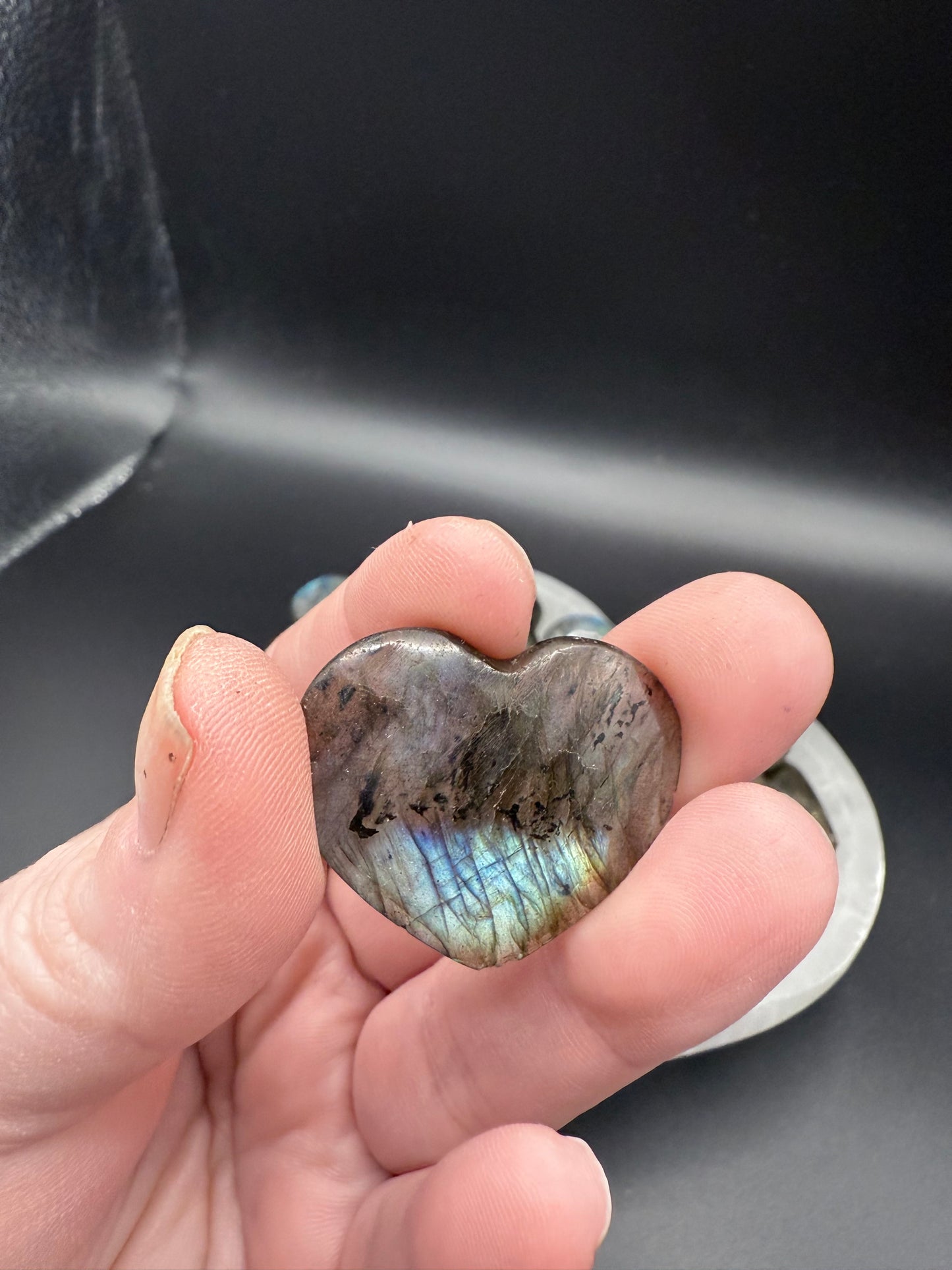 Mini Labradorite Hearts with Beautiful Flash
