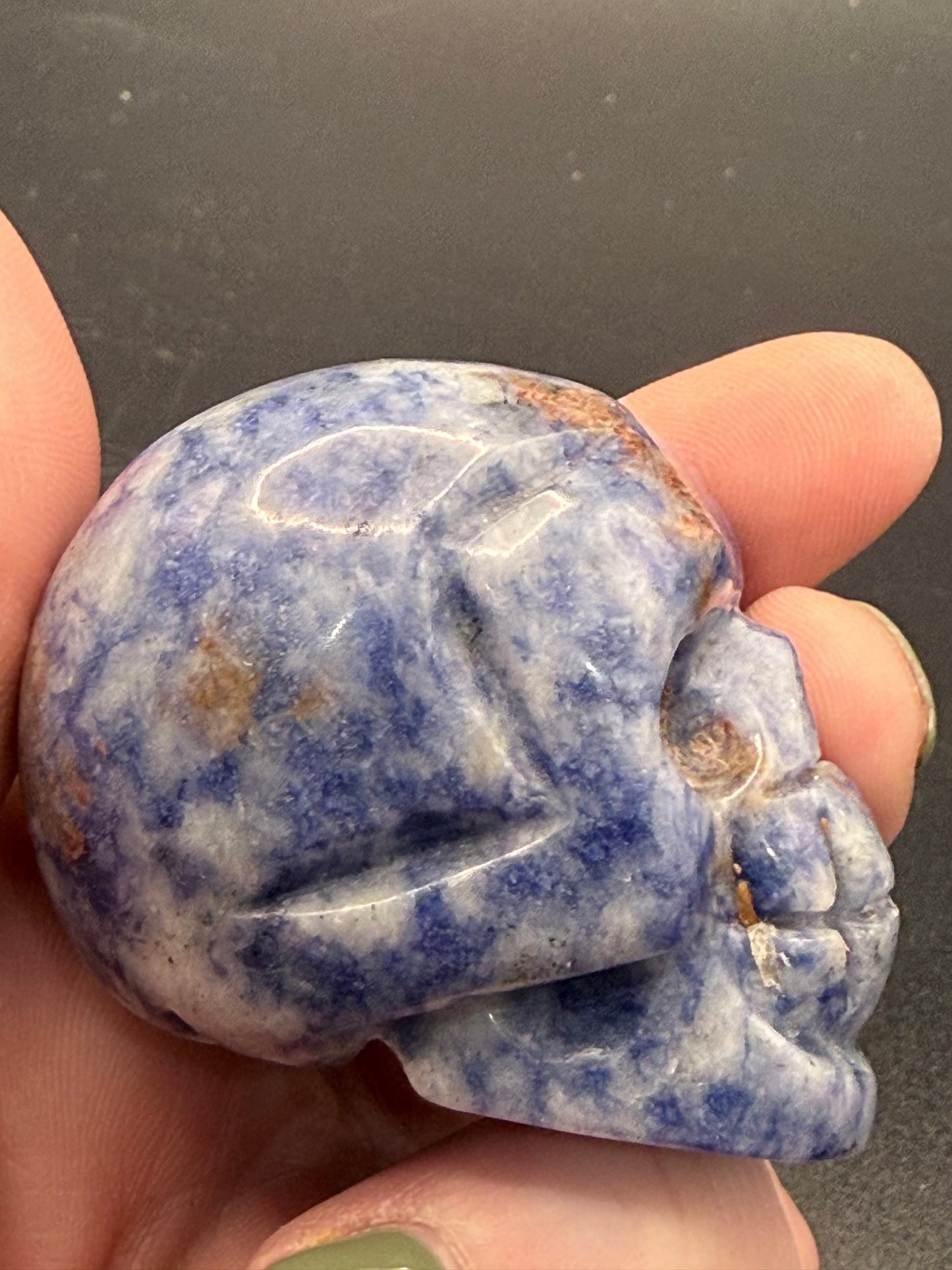 Chinese Sodalite Skull Carving β 5 Γ 4cm