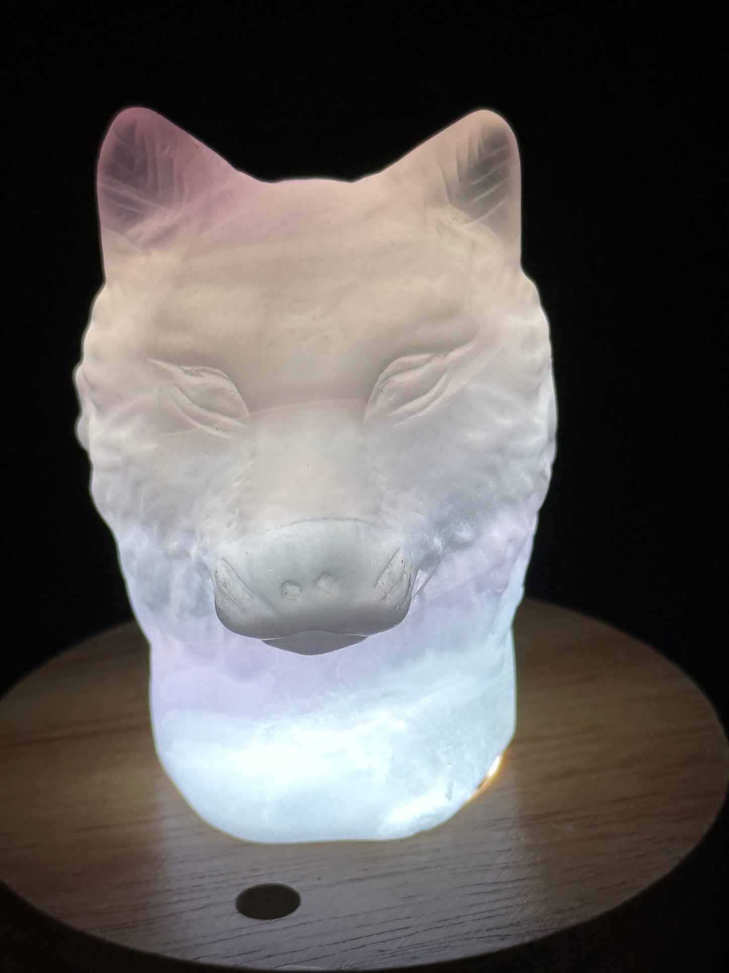Rainbow Fluorite wolf Head
