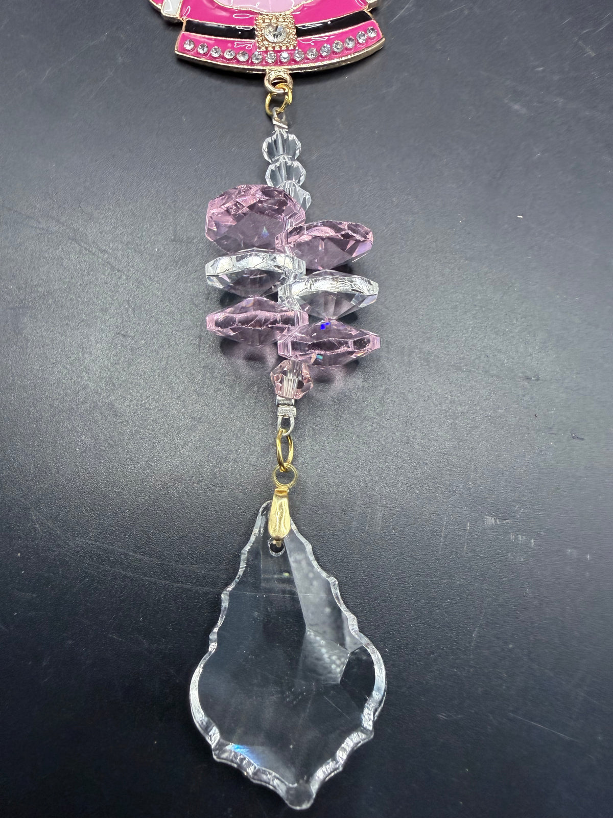 Pink Santa Suncatcher – Crystal Window Hanging