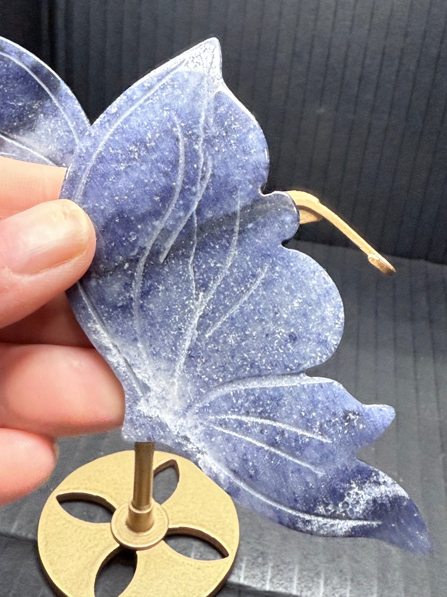 Blue Aventurine Butterfly on stand