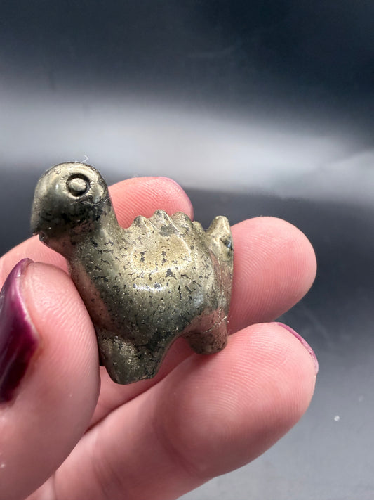 Pyrite Stegosaurus Carving