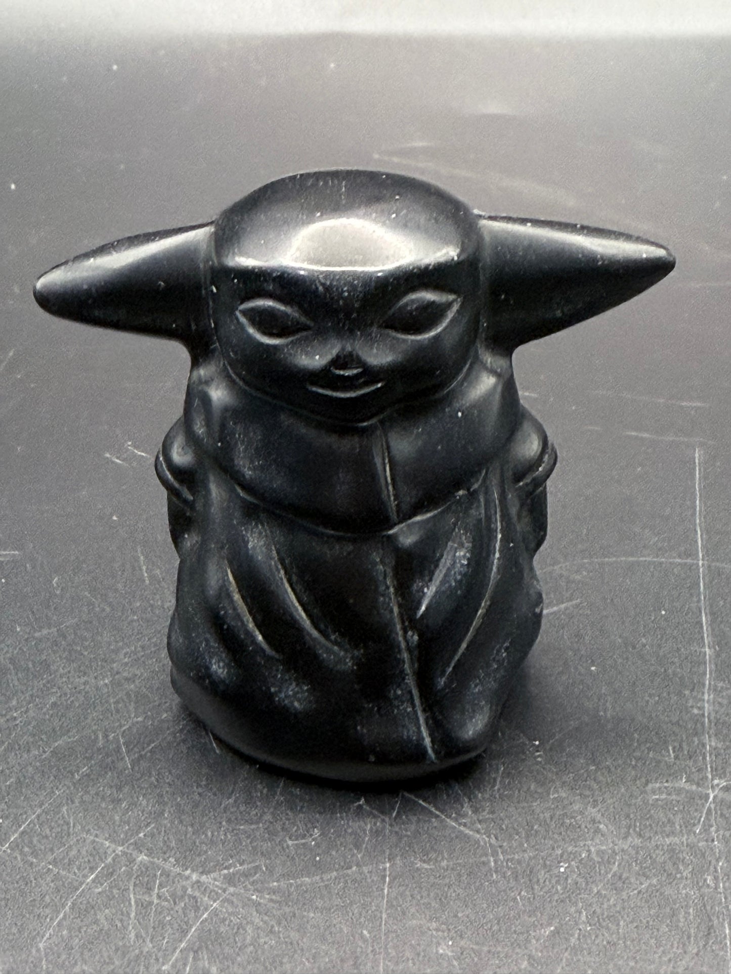 Black Obsidian Yoda Carving