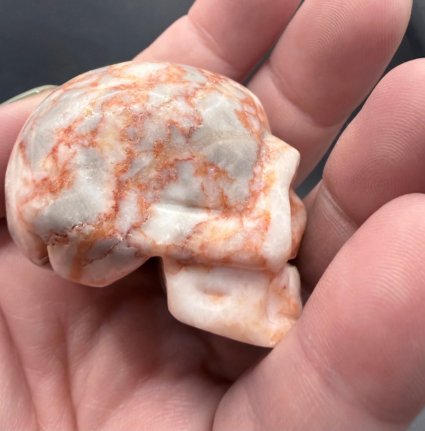 Red Vein Jasper Skull