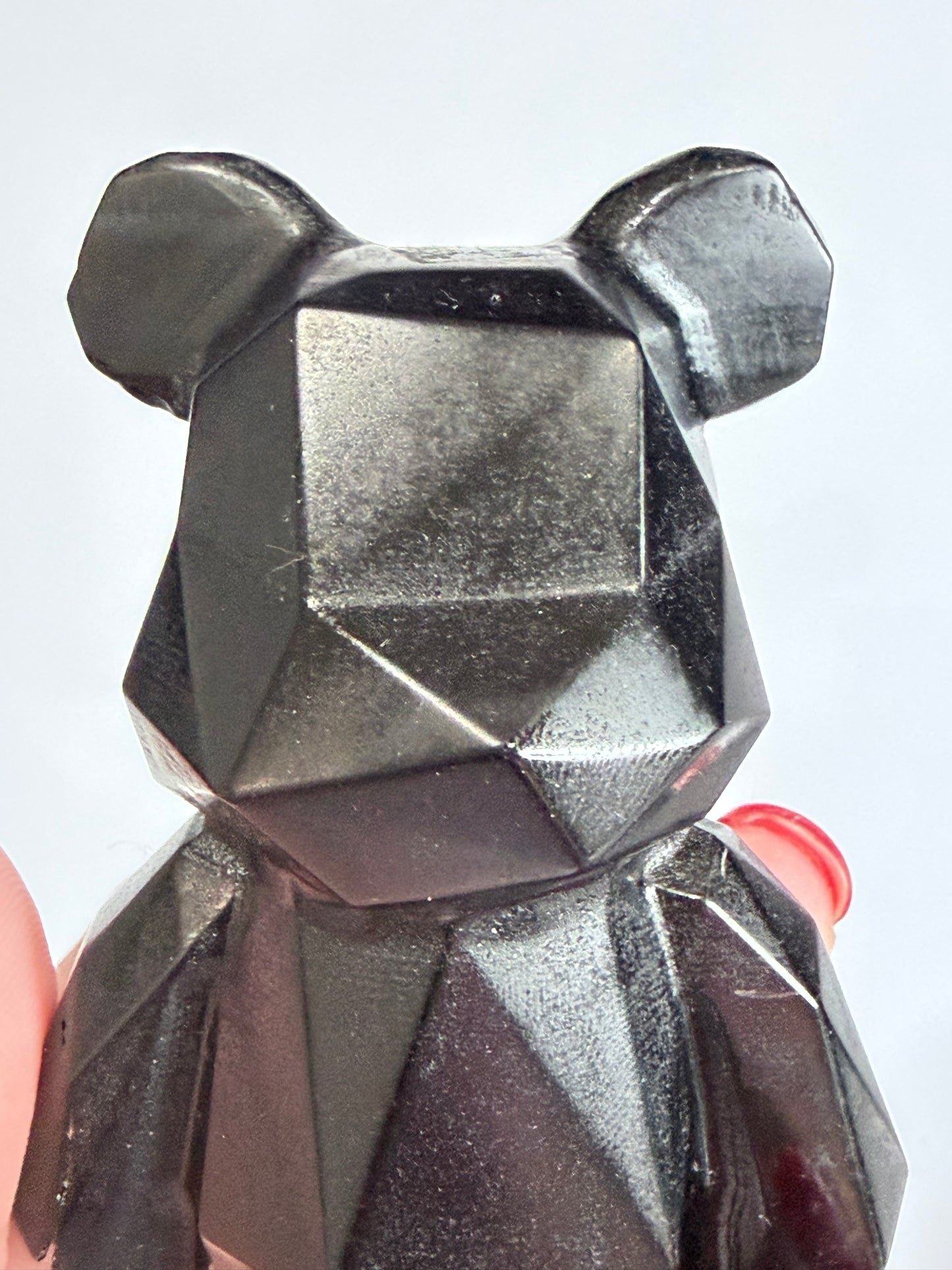 Geometric Bear Black Obsidian Crystal Carving – 10cm
