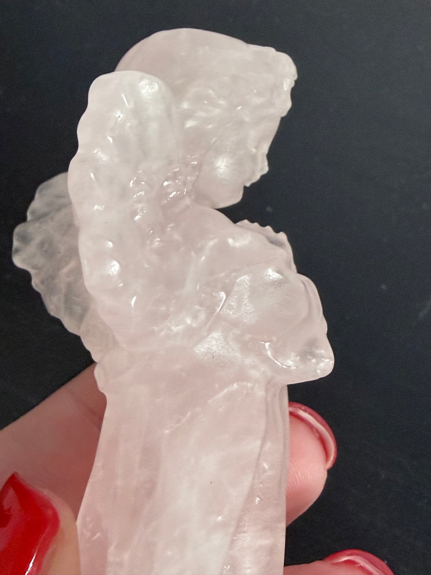 Rose Quartz Angel Crystal Carving – 10cm