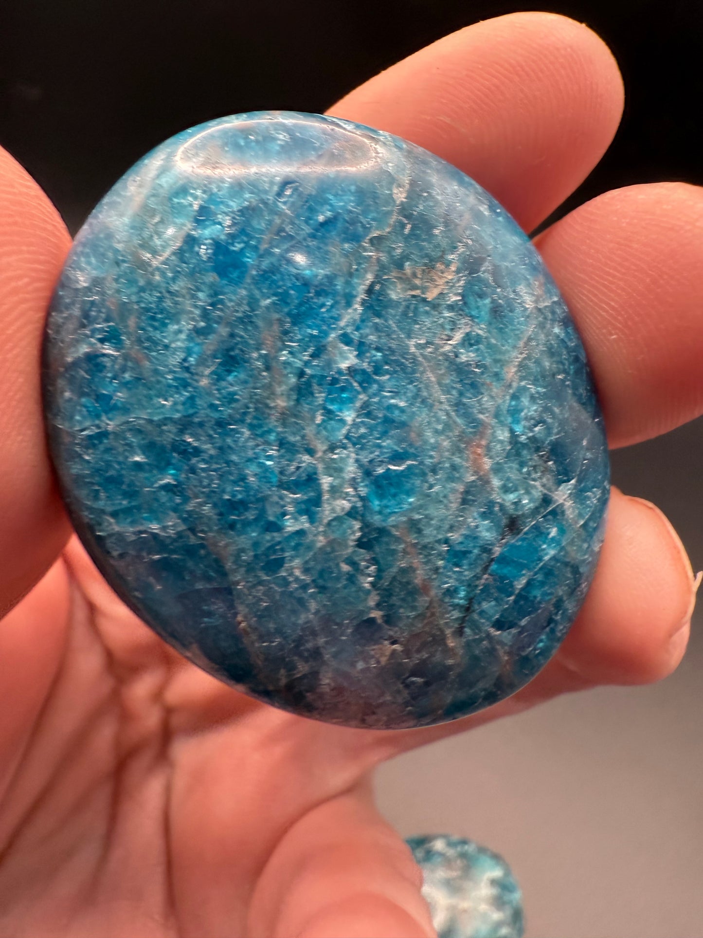 Blue Apatite Palm Stone