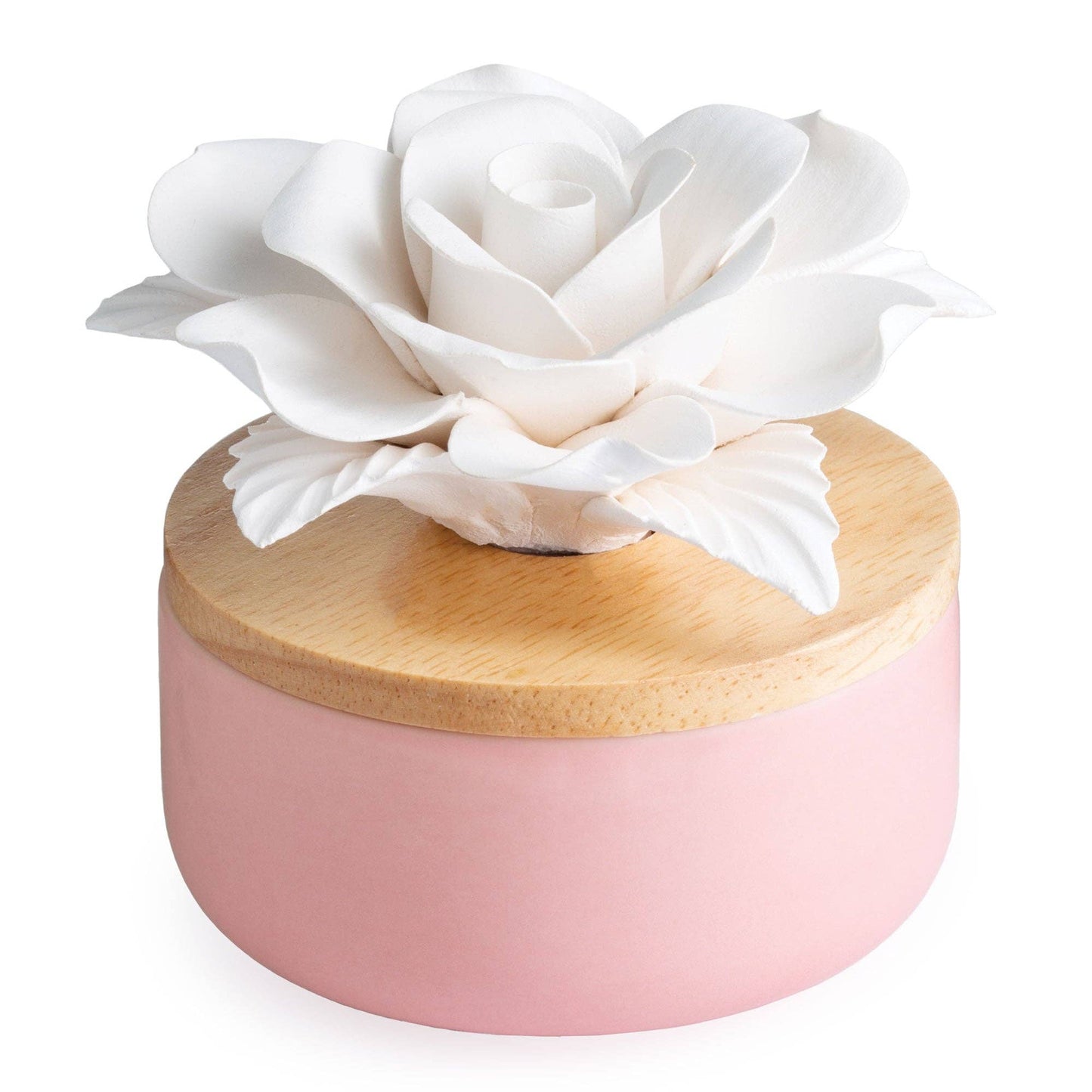 Rose Porcelain Diffuser with Pure Peppermint Oil.