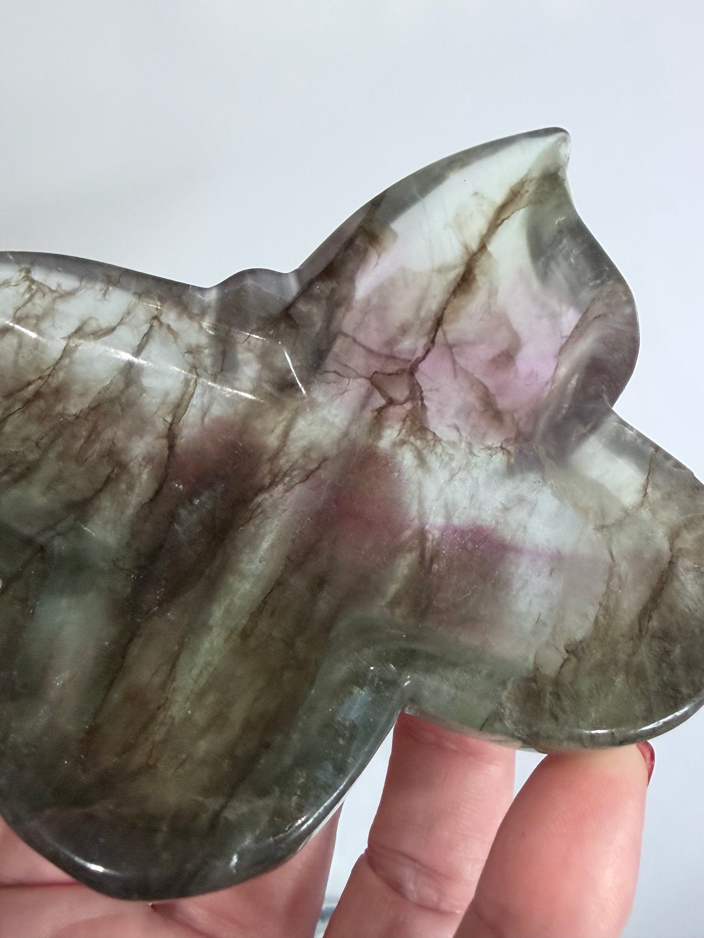 Dendritic Fluorite Butterfly Bowl – 338g