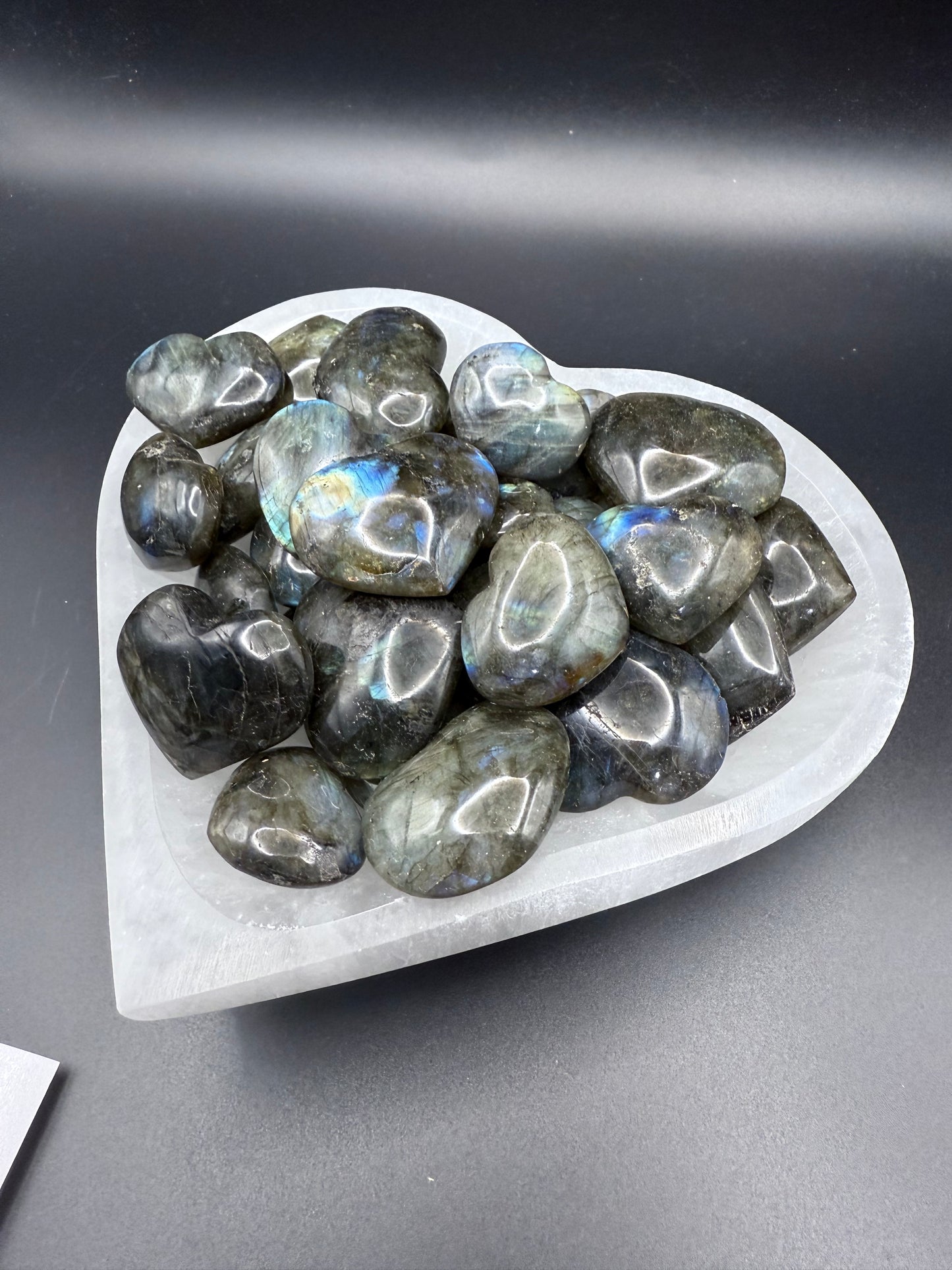 Mini Labradorite Hearts with Beautiful Flash