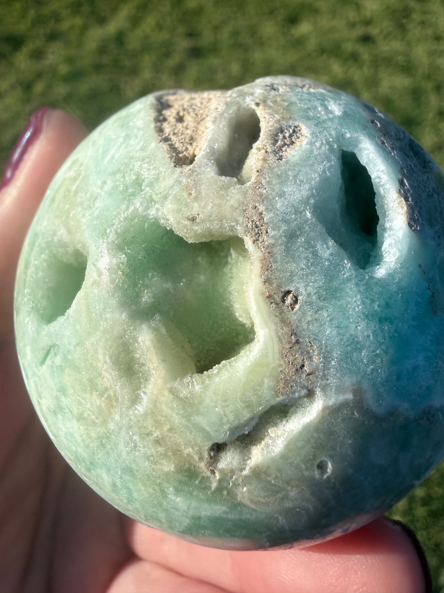 Blue Aragonite Sphere