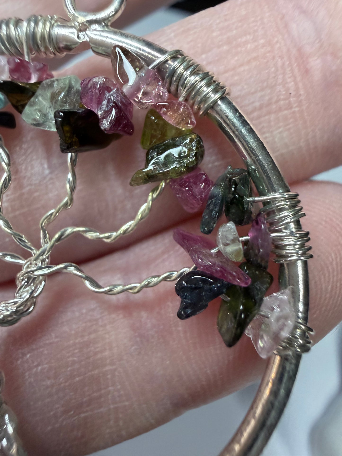 Multi-Colour Tourmaline Tree of Life Necklace