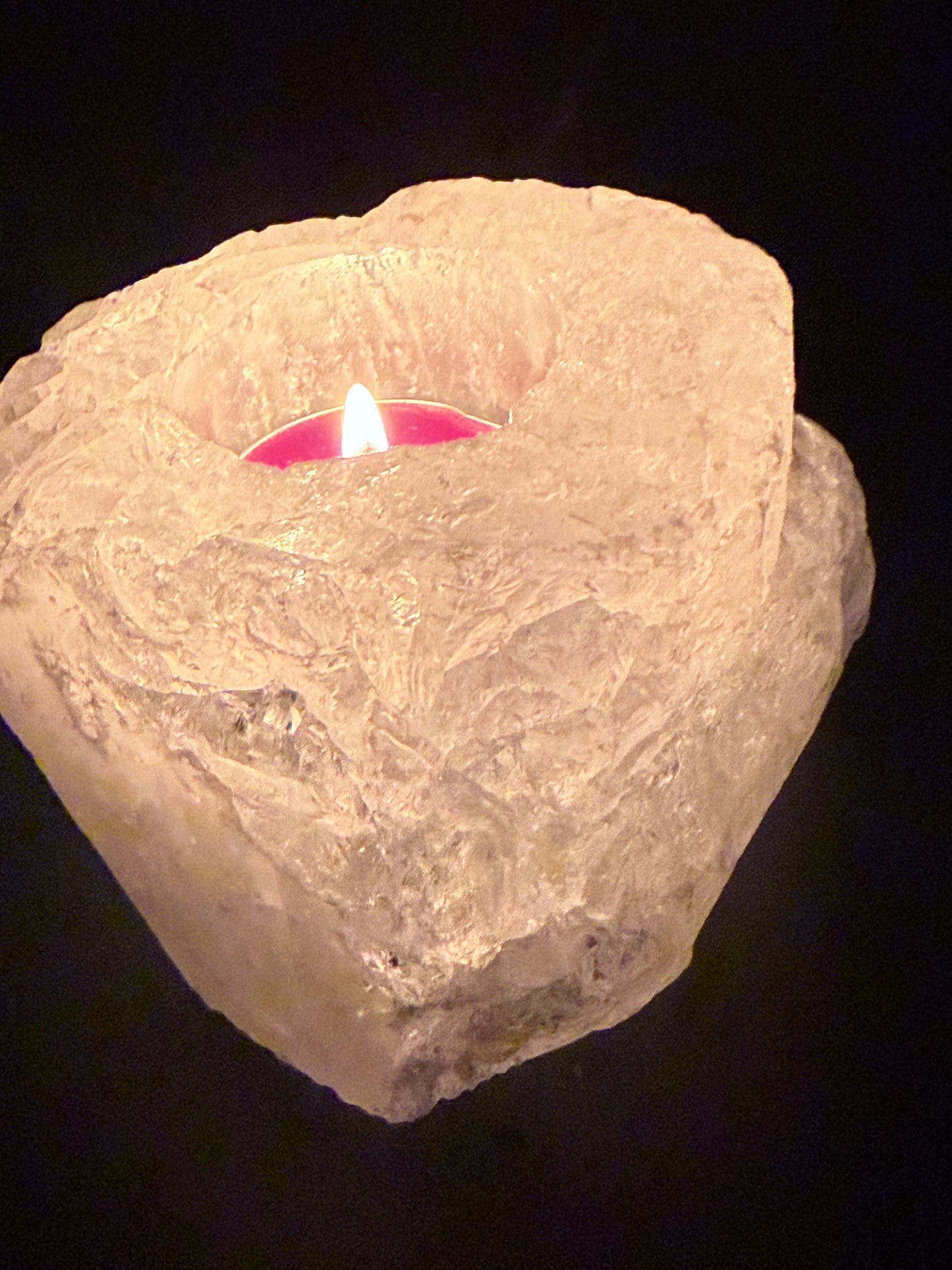 Clear Quartz Raw Candle Holder