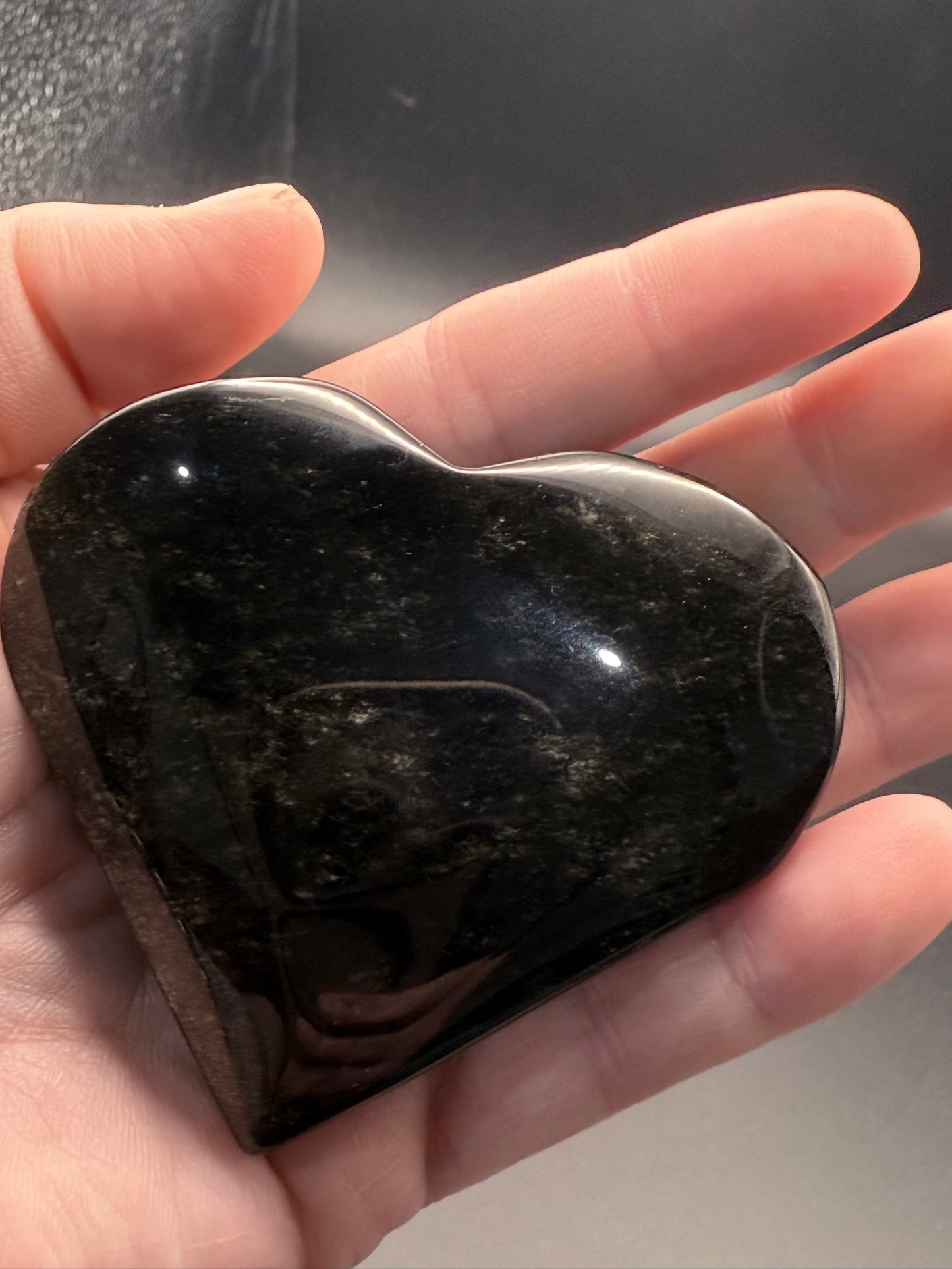 Gold Sheen Obsidian Heart