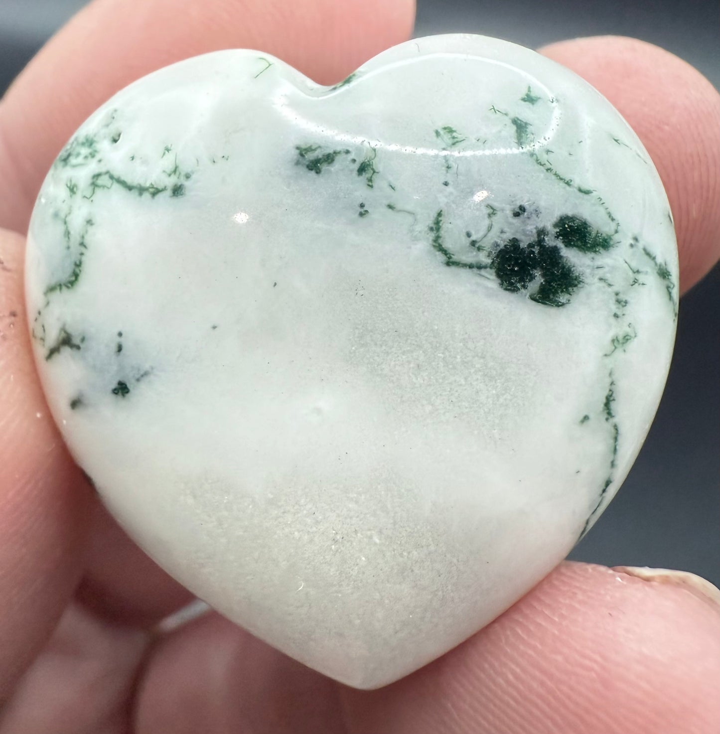 Moss Agate Heart – 3 cm