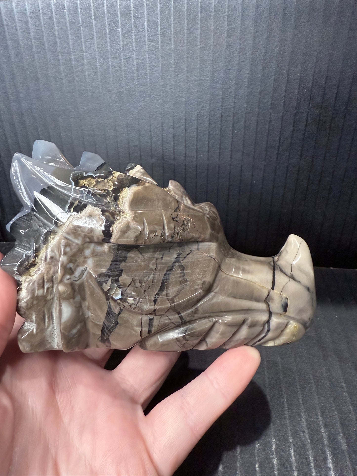 Volcano Agate Dragon Head
