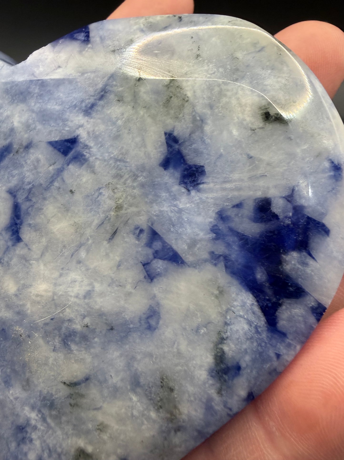 Dumortierite Heart – Includes Stand 11cm