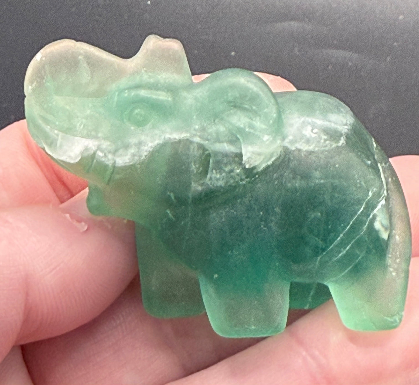 Green Fluorite Elephant ā 5.3 Ć 3.8cm