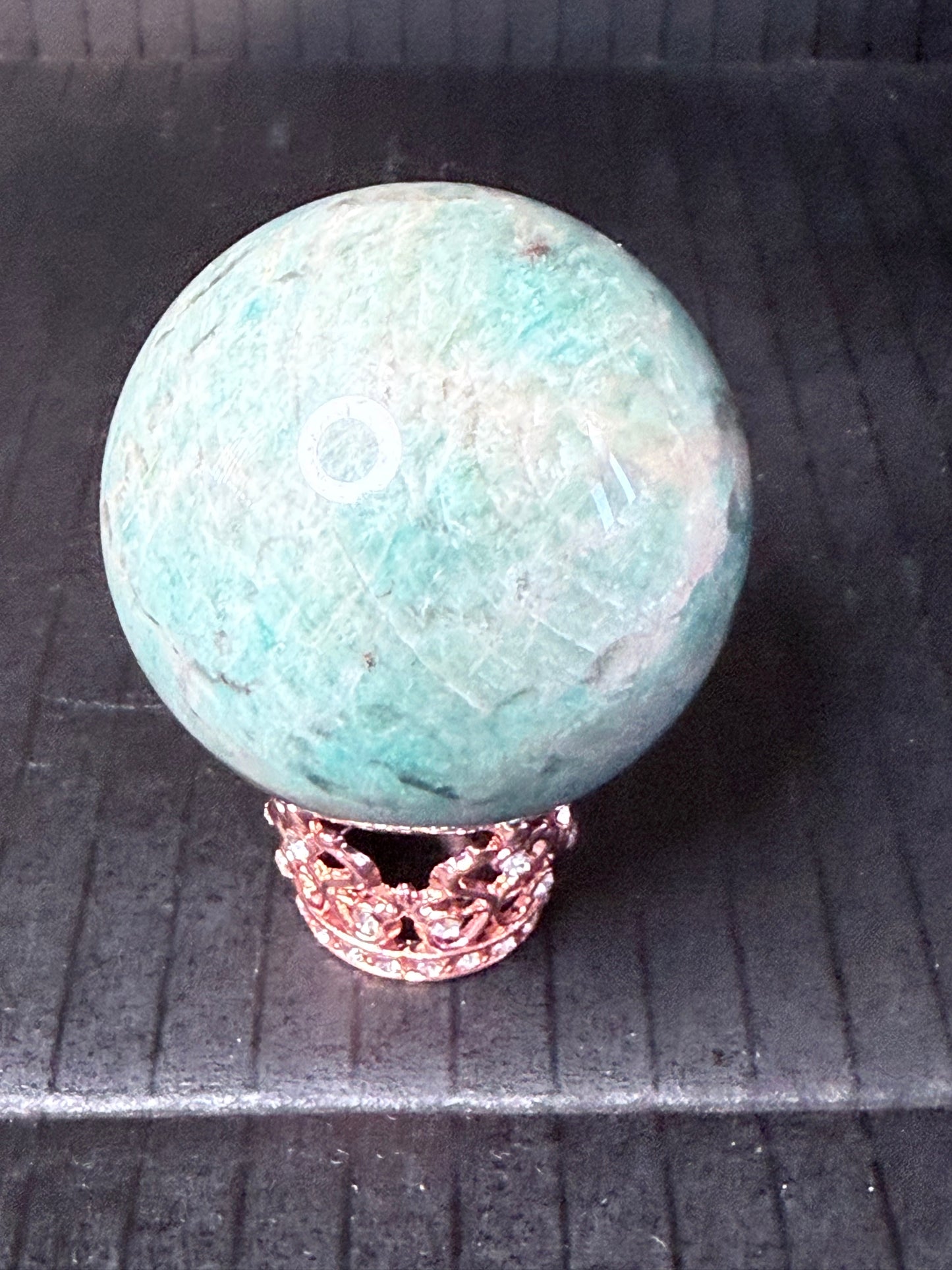 Amazonite with Smokey Quartz Sphere
