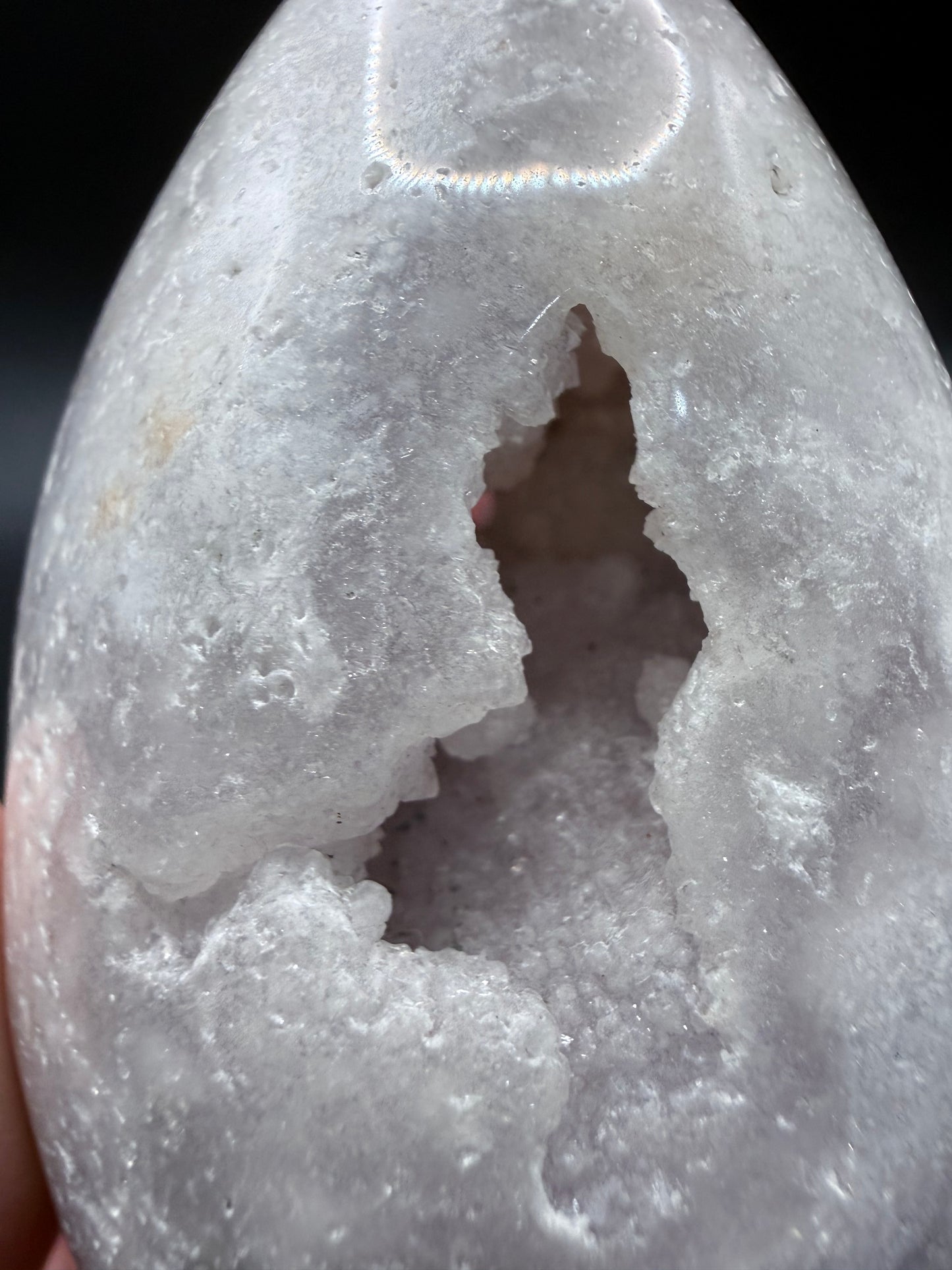 Pink Amethyst Druzy Egg on Metal Stand