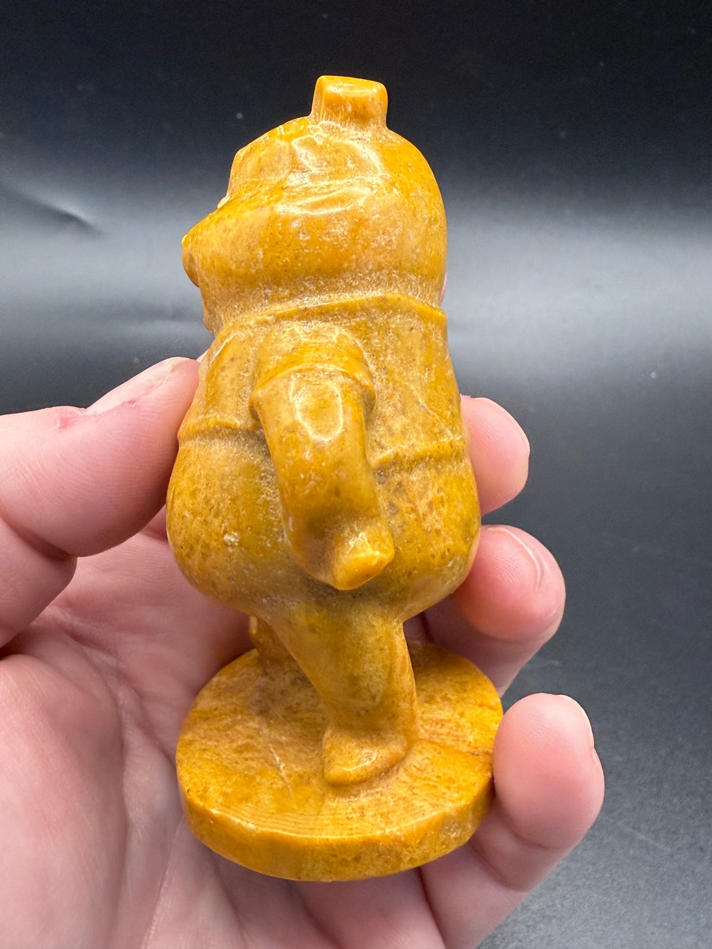 Yellow Jasper Winnie the Pooh Carving