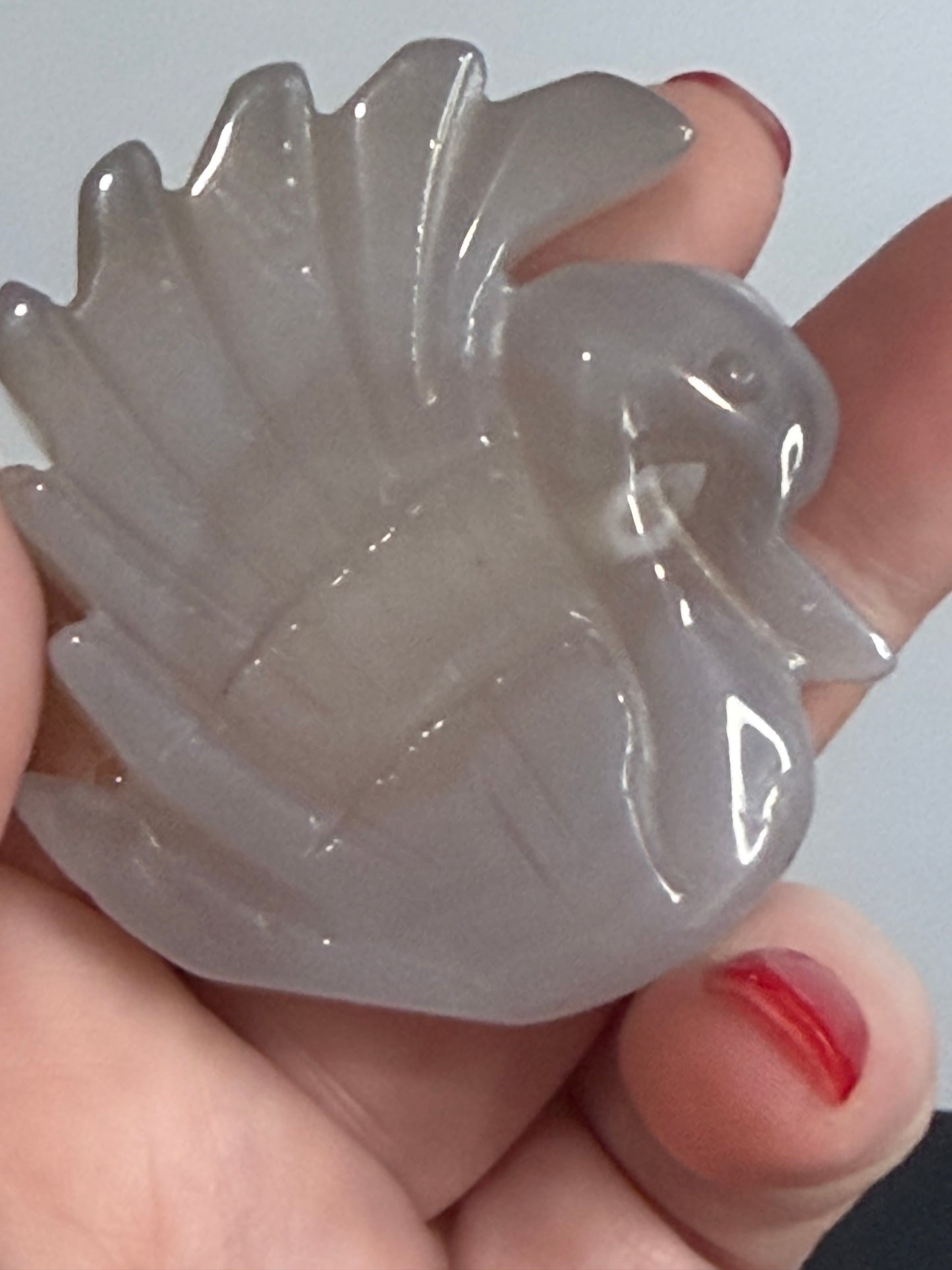 White Druzy Agate Swan – Self Standing | 5.5 cm