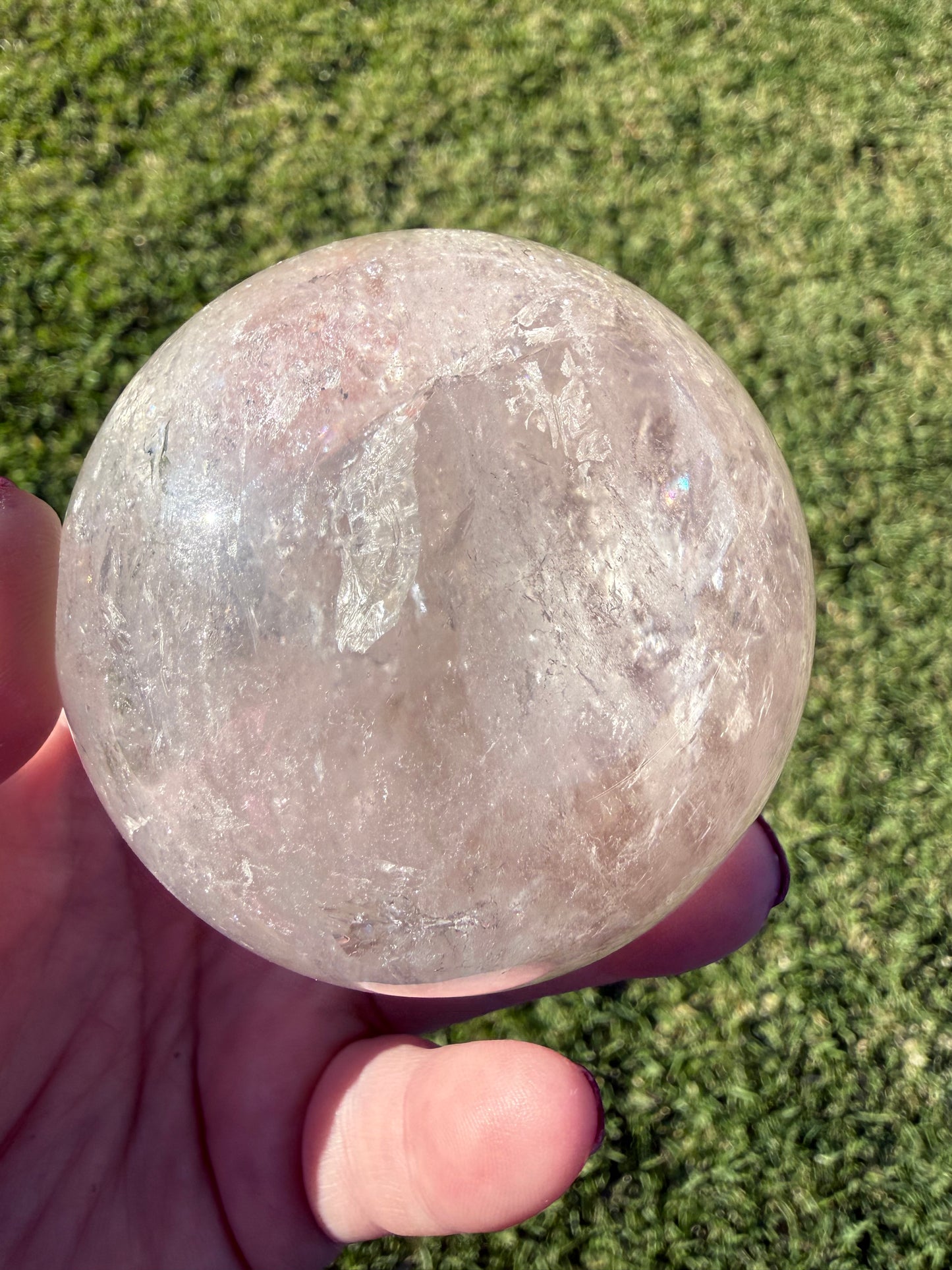 Clear Smoky Quartz Rainbow Sphere