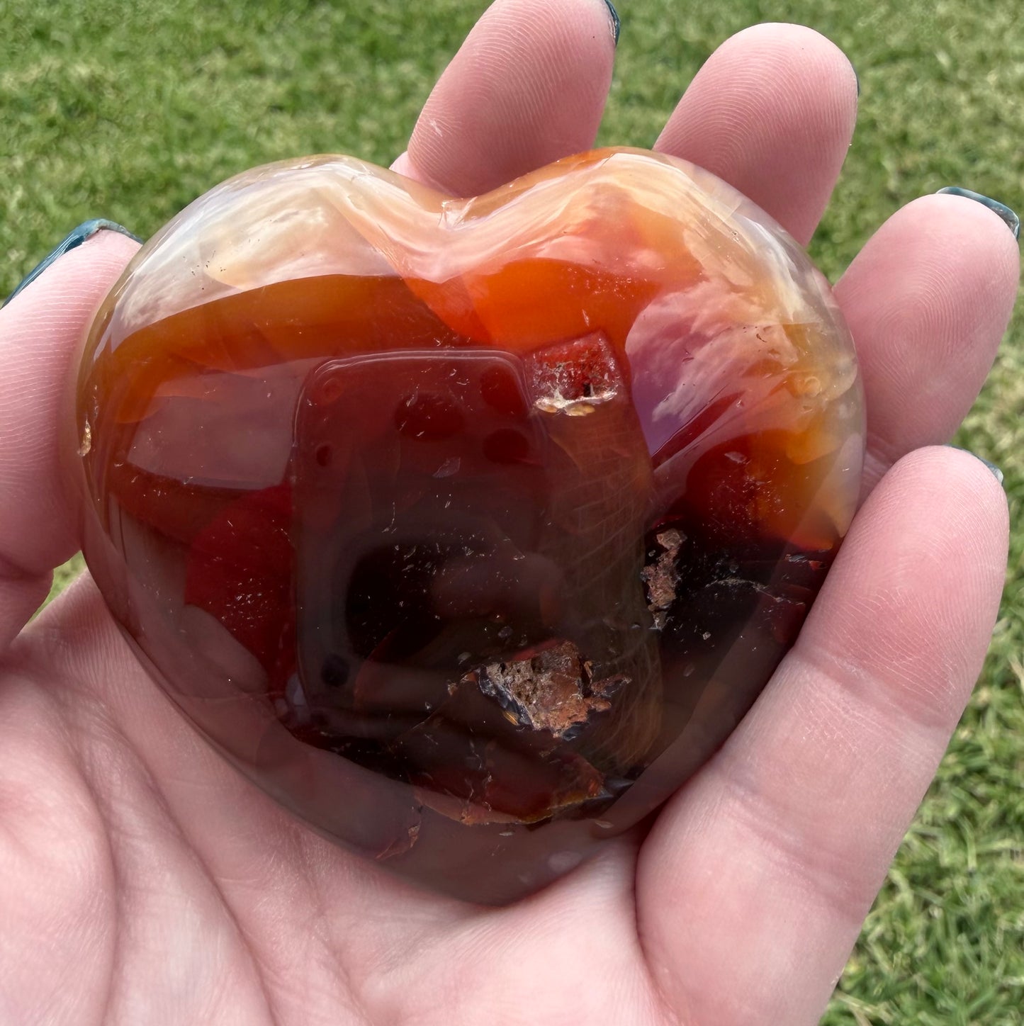 Carnelian & Moss Agate Heart