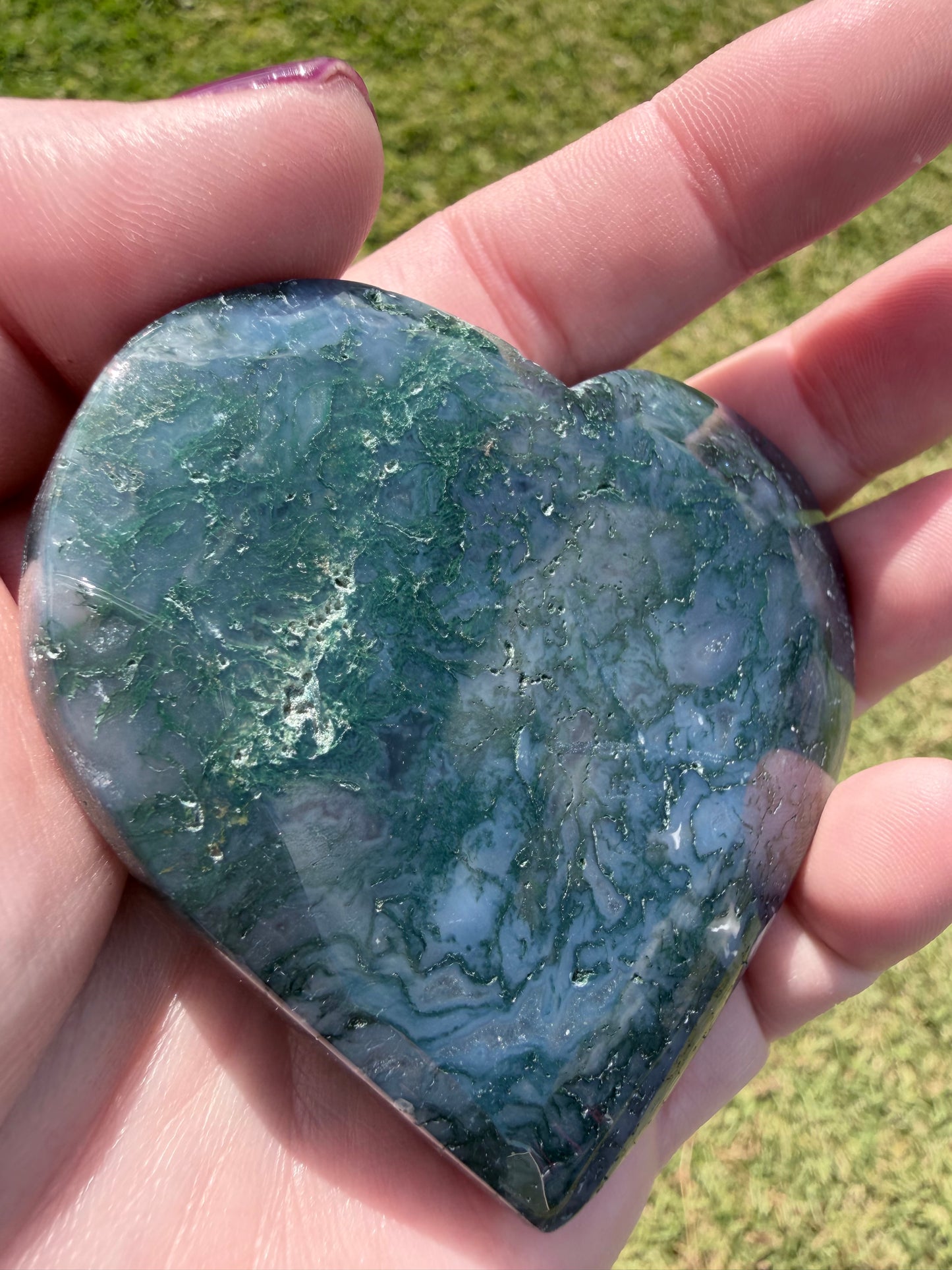 Moss Agate Heart