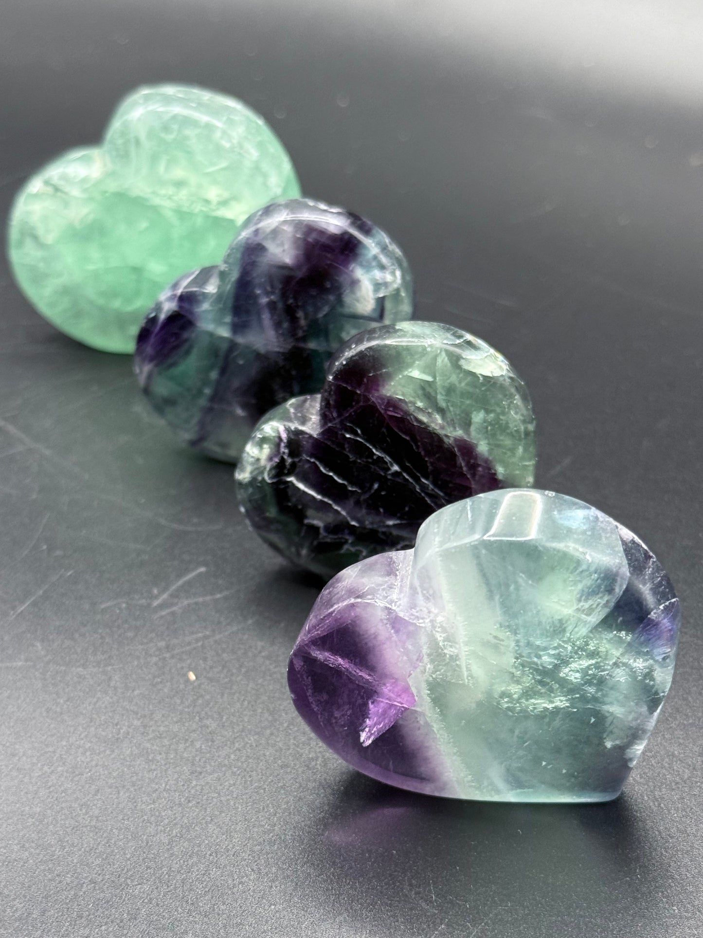 Free standing Fluorite Hearts