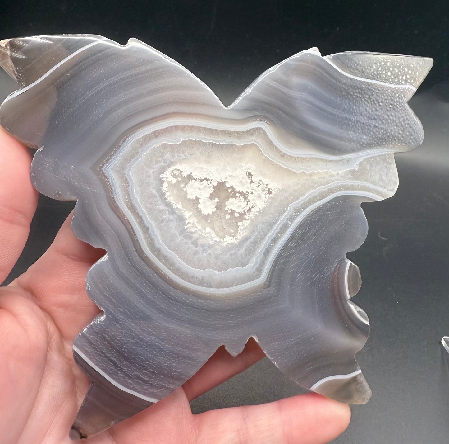 Large Agate Butterfly with Druzy