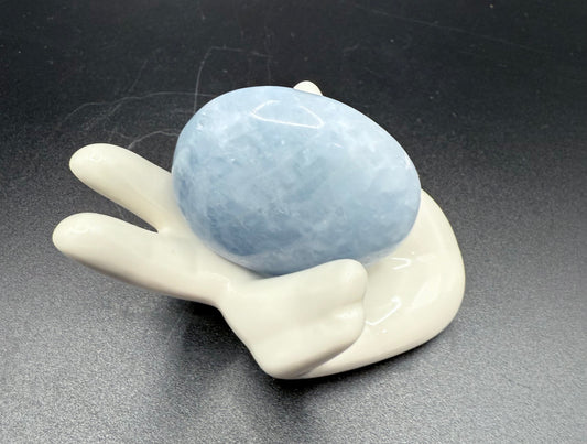 Blue Celestite Palm Stone – 5cm