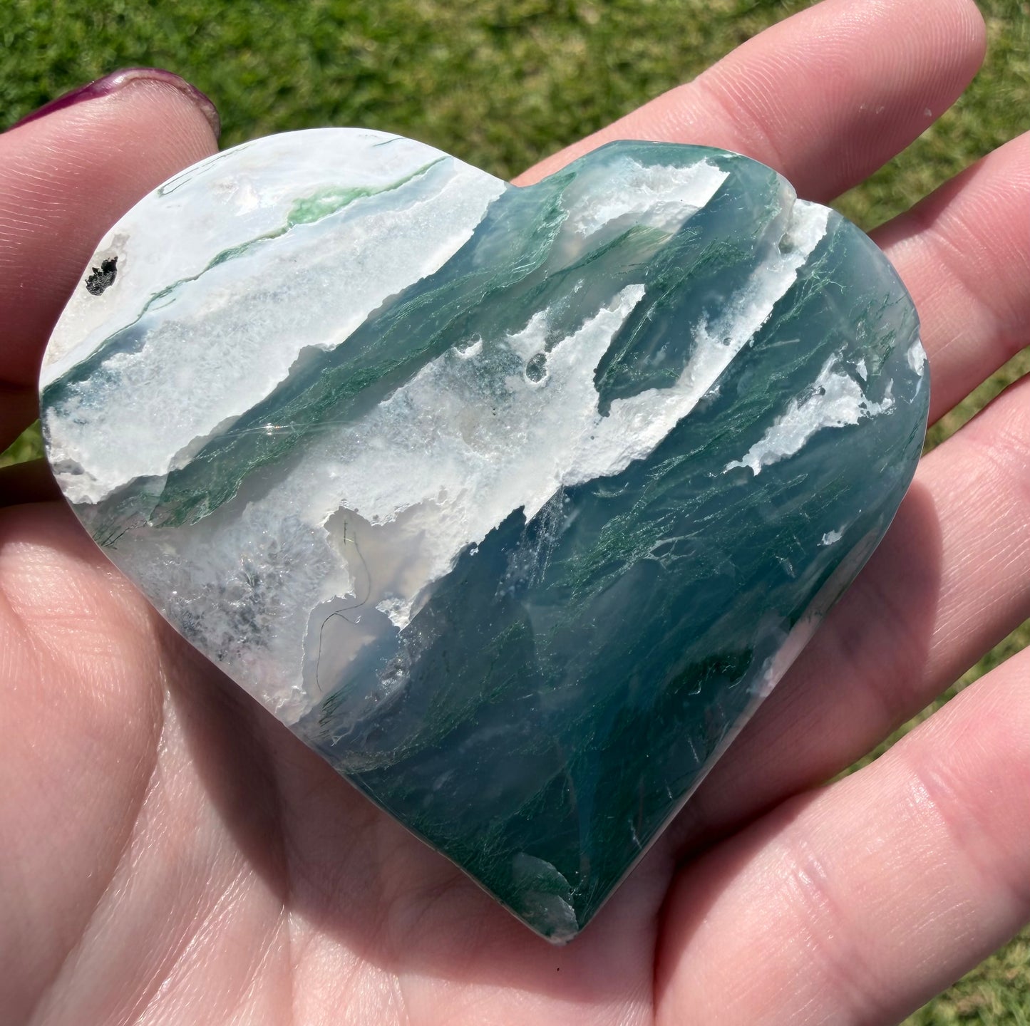 Moss Agate Heart