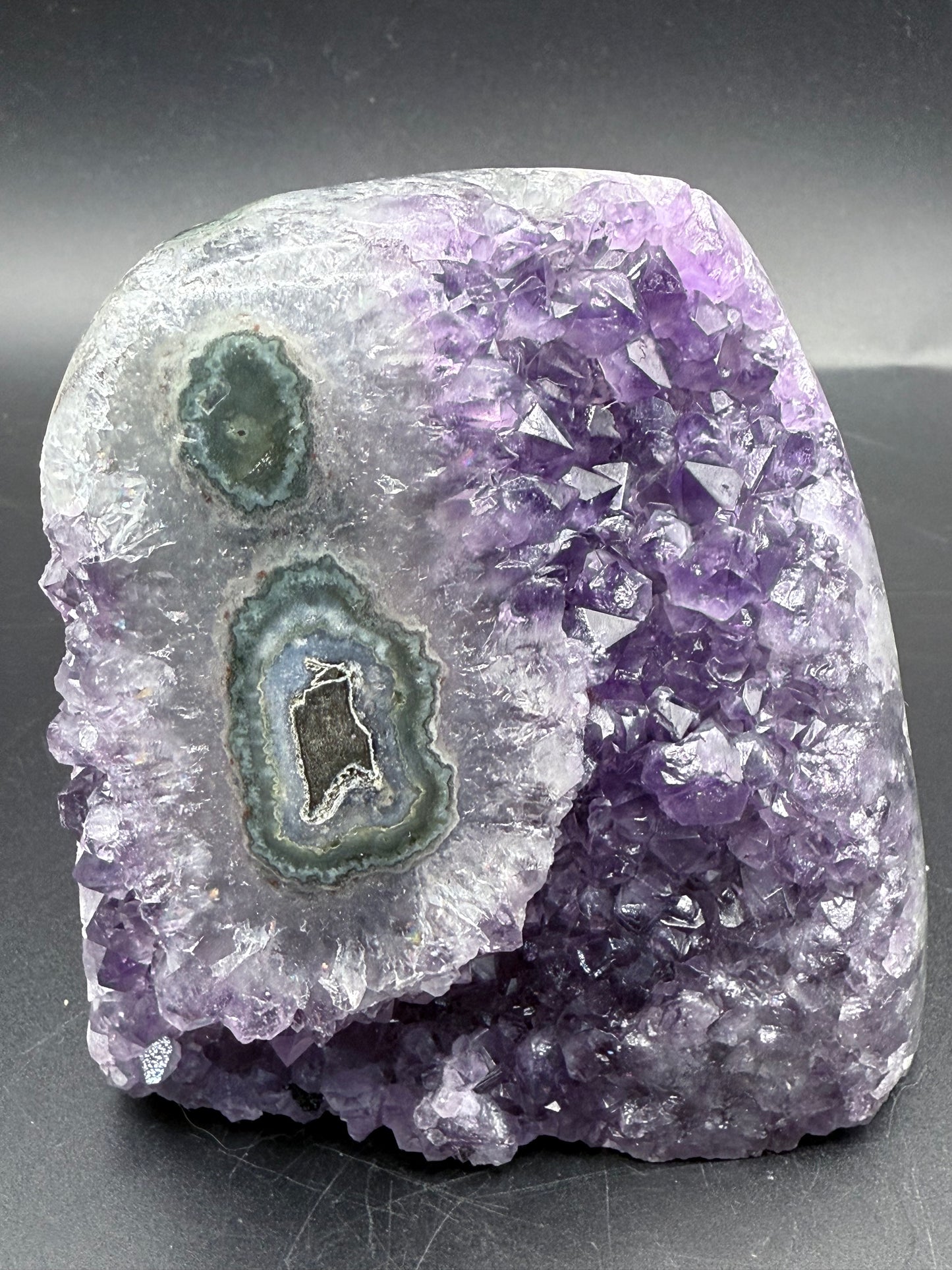 Amethyst Geode with Unique Eye Formations