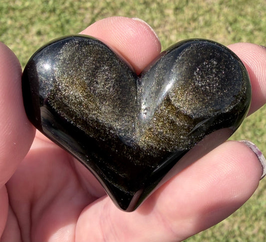 Golden Sheen Obsidian Heart
